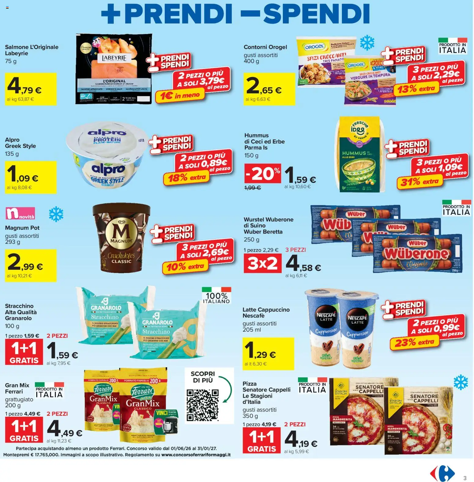 Volantino Carrefour del 13/07/2026 | Pagina: 3 | Prodotti: Verdure, Latte, Hummus, Stracchino