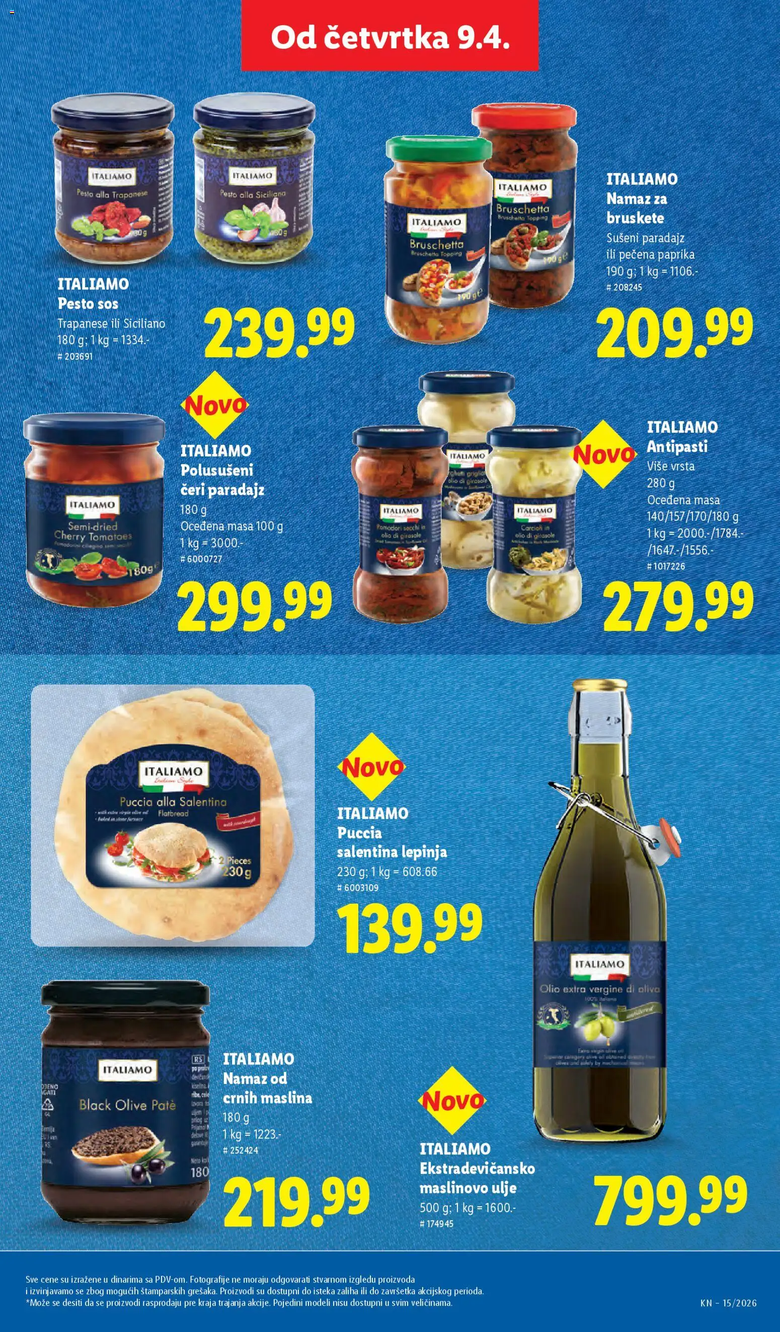 Lidl katalog - važi od 09.04.2026 | Strana: 61 | Proizvode: Pesto, Čeri paradajz, Paprika, Namaz