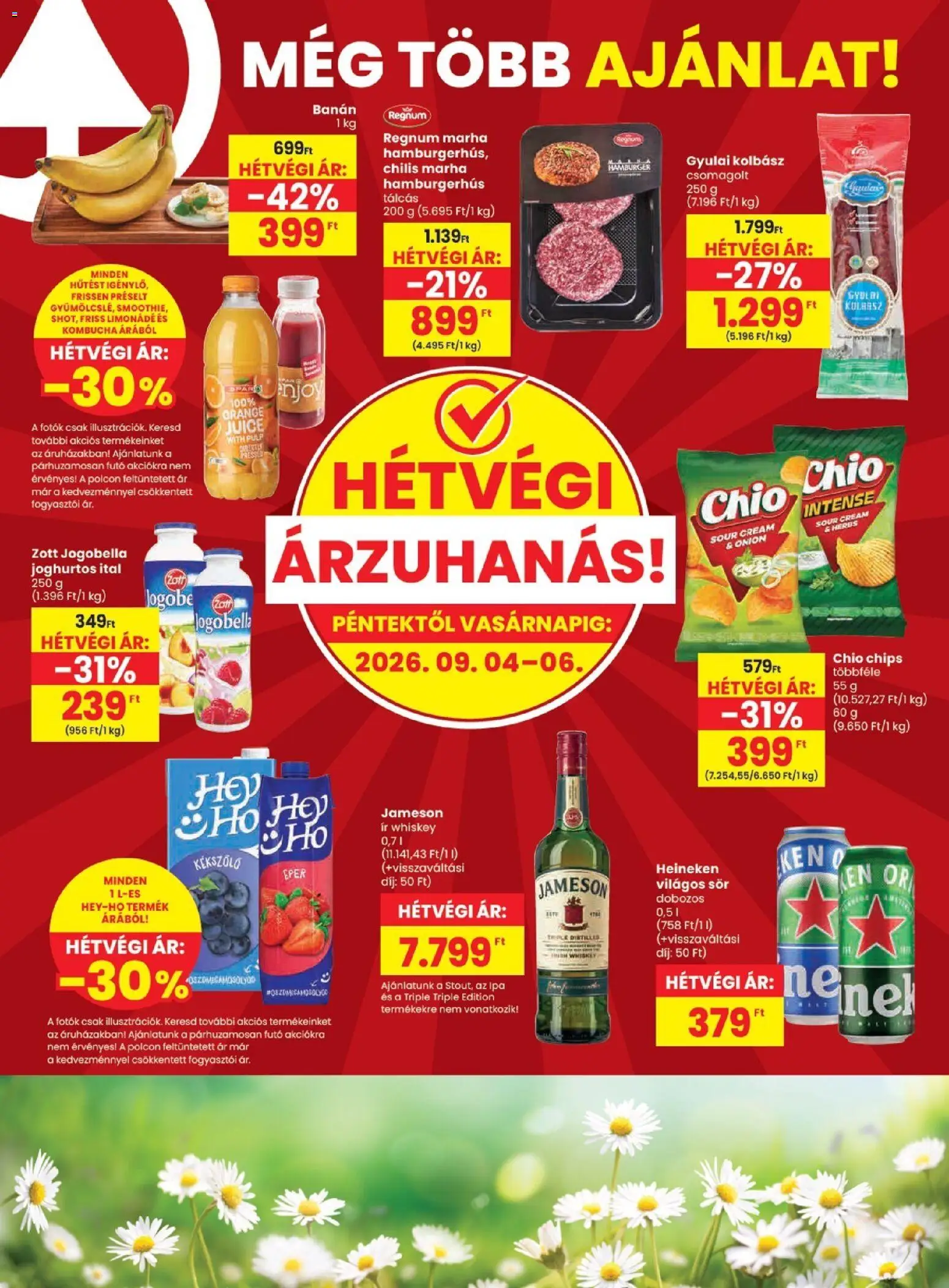Spar akciós ujság - amely érvényes a következő dátumtól: 2026.09.03. | Oldal: 20 | Termékek: Jogobella, Sör, Banán, Chio chips