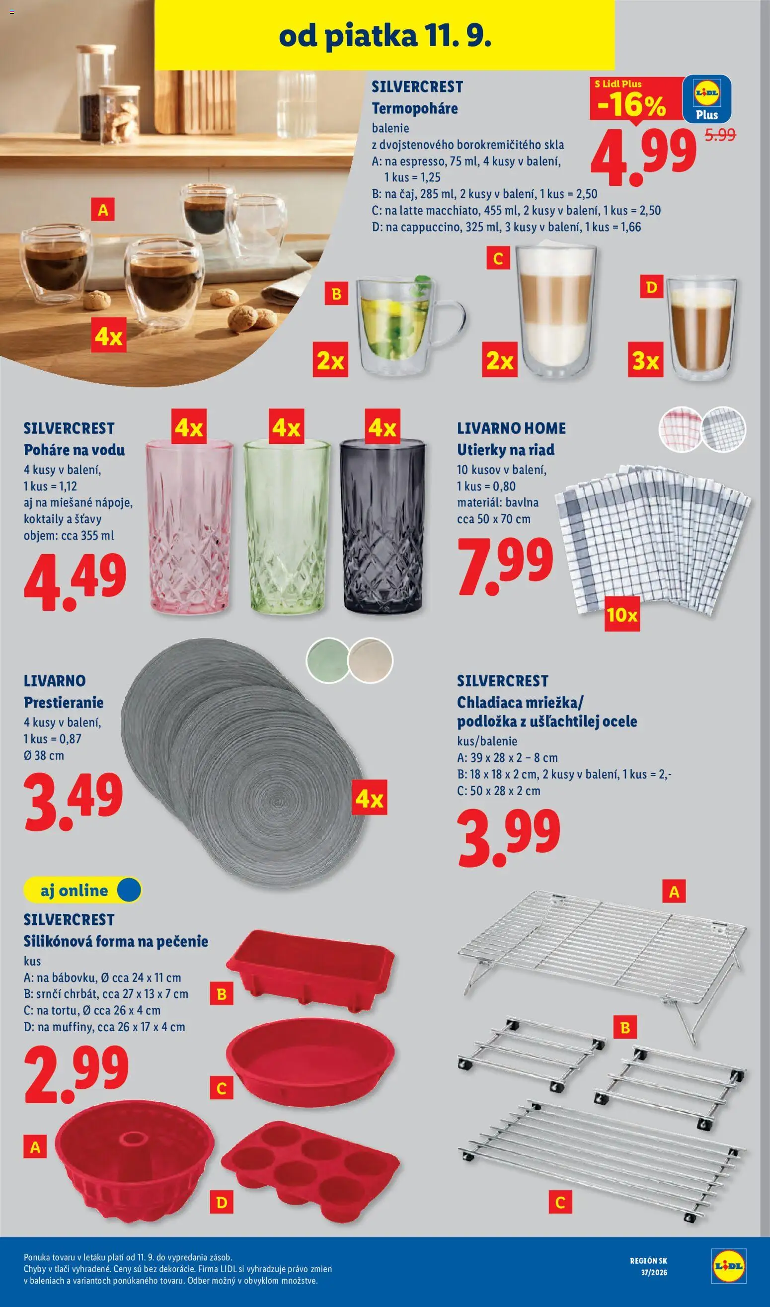 Nové Lidl akcie – leták je platný od 07.09.2026 | Strana: 91 | Produkty: Koktaily, Riad, Poháre, Utierky
