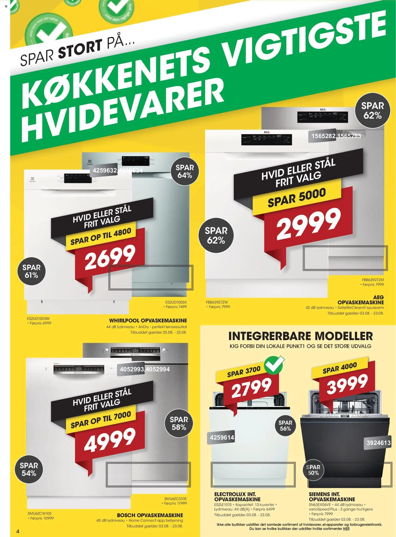 Punkt1 tilbudsavis – gyldig fra 10/08/2026 | Side: 4 | Produkter: Opvaskemaskine