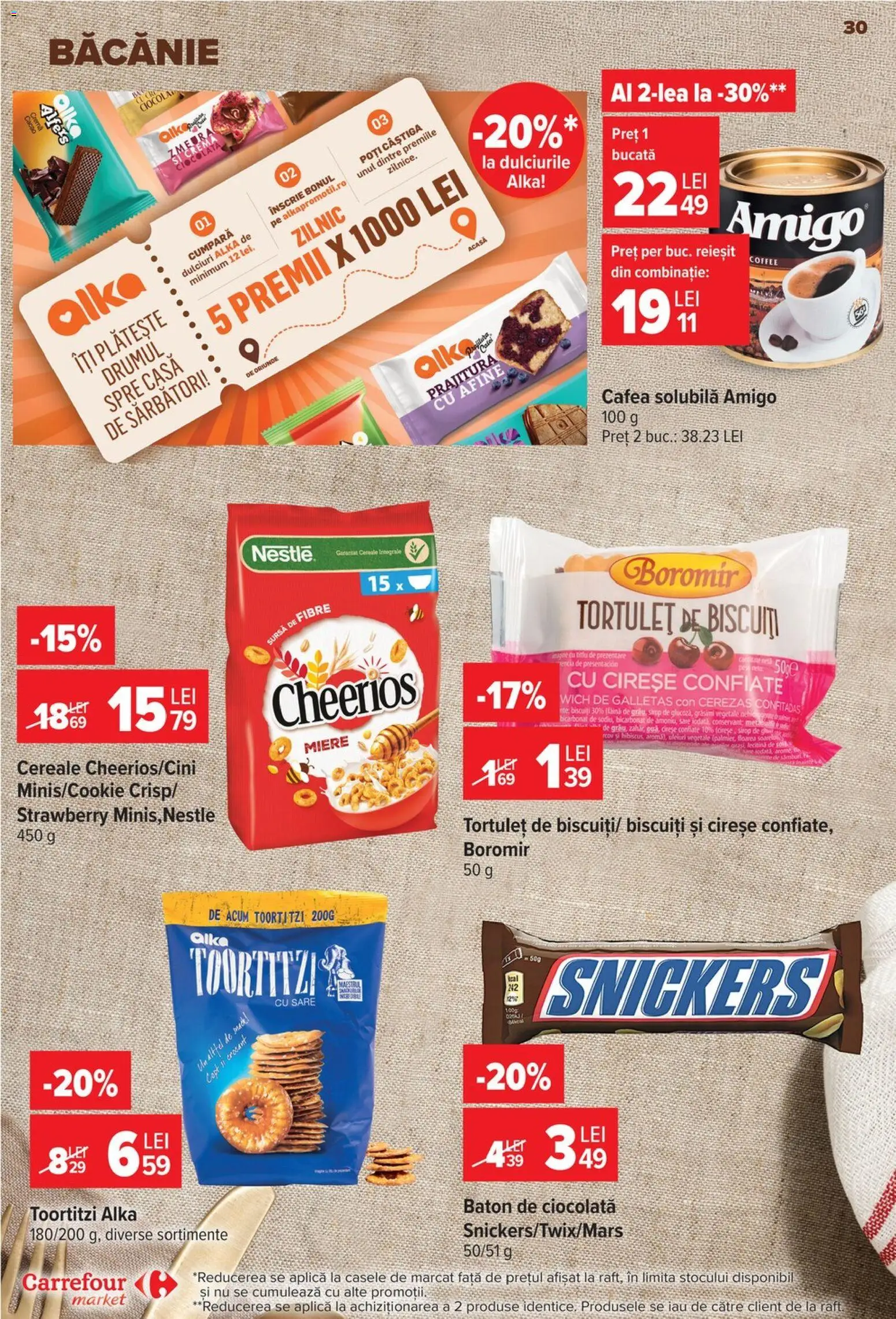 Noul catalog Carrefour – valabil de la 30.09.2026 | Pagină: 30 | Produse: Miere, Cremă, Ciocolată, Zahăr
