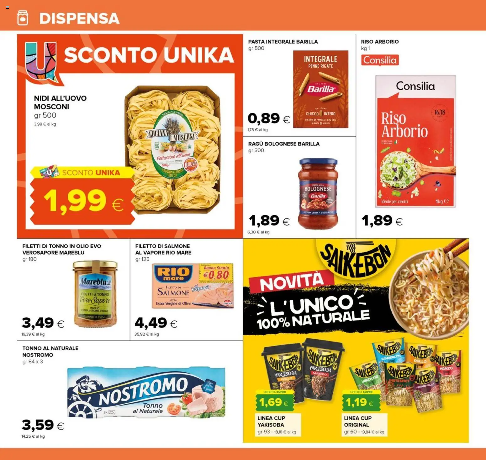 Volantino Oasi del 04/09/2026 | Pagina: 16 | Prodotti: Uova, Filetto di salmone, Manzo, Ragú