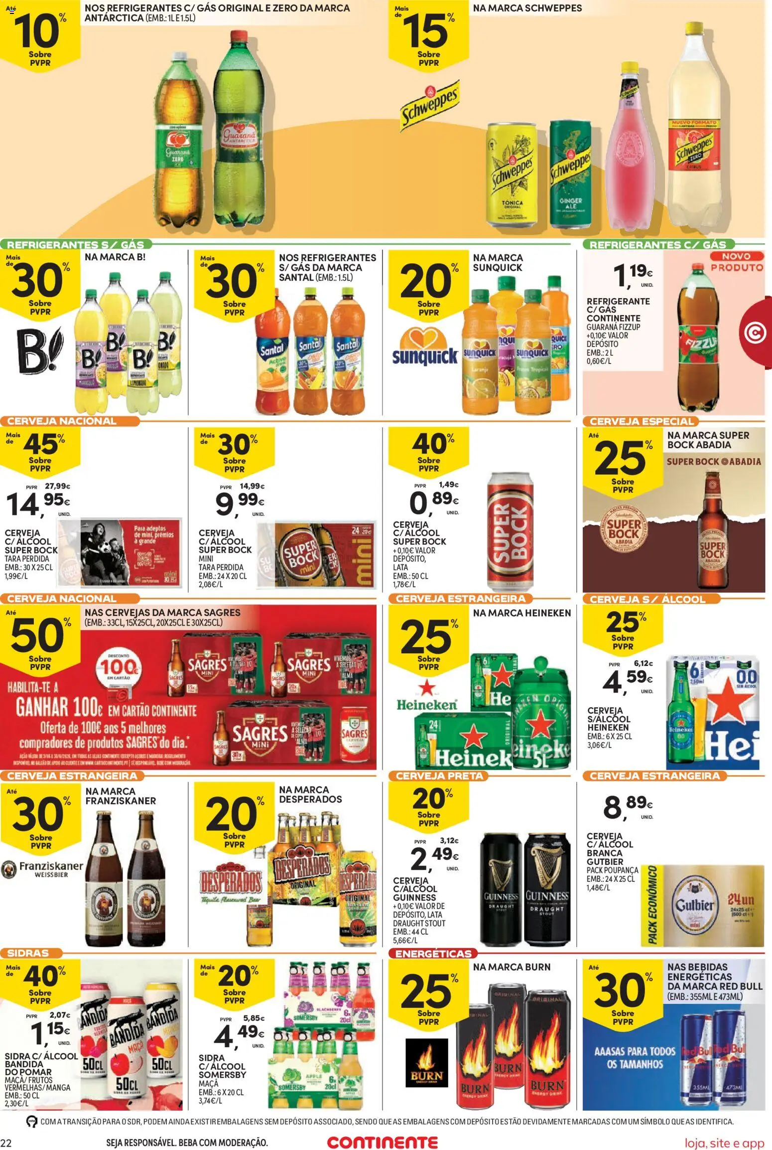 Continente Semanal Continente Bom Dia │ válido de 23/06/2026 | Página: 24 | Produtos: Refrigerante, Maça, Cerveja, Somersby
