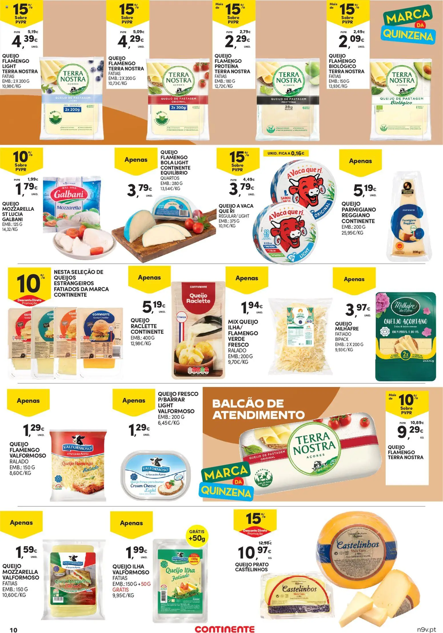Continente Açores │ válido de 25/06/2026 | Página: 10 | Produtos: Cálcio, Leite, Cheddar, Vitamina d