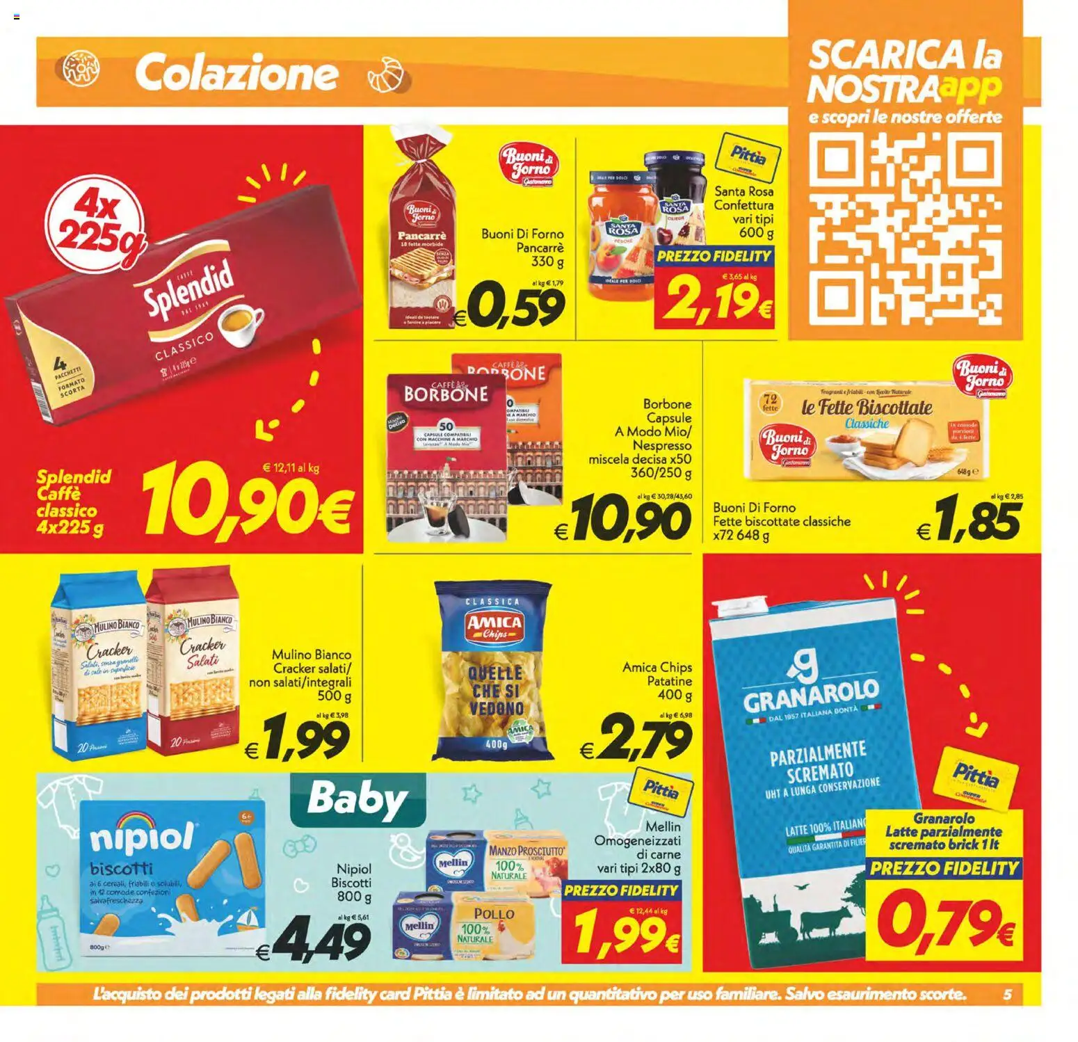 Volantino SuperConveniente del 23/10/2026 | Pagina: 5 | Prodotti: Pollo, Sale, Fette biscottate, Pesche