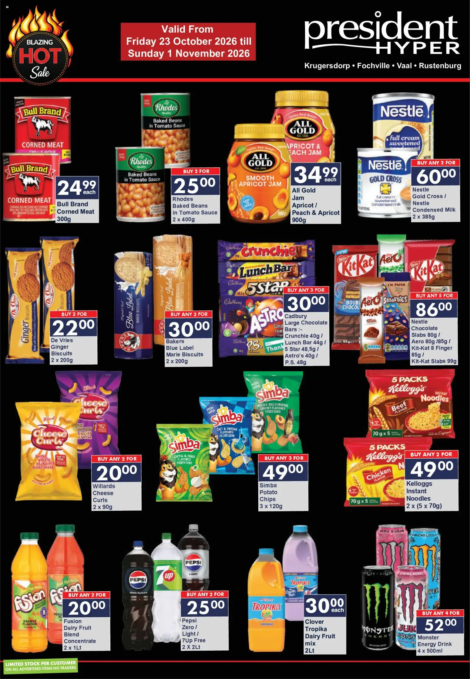 New President Hyper catalogue – valid from 23/10/2026 | Page: 3 | Products: Baked beans, Noodles, Beef, Stock