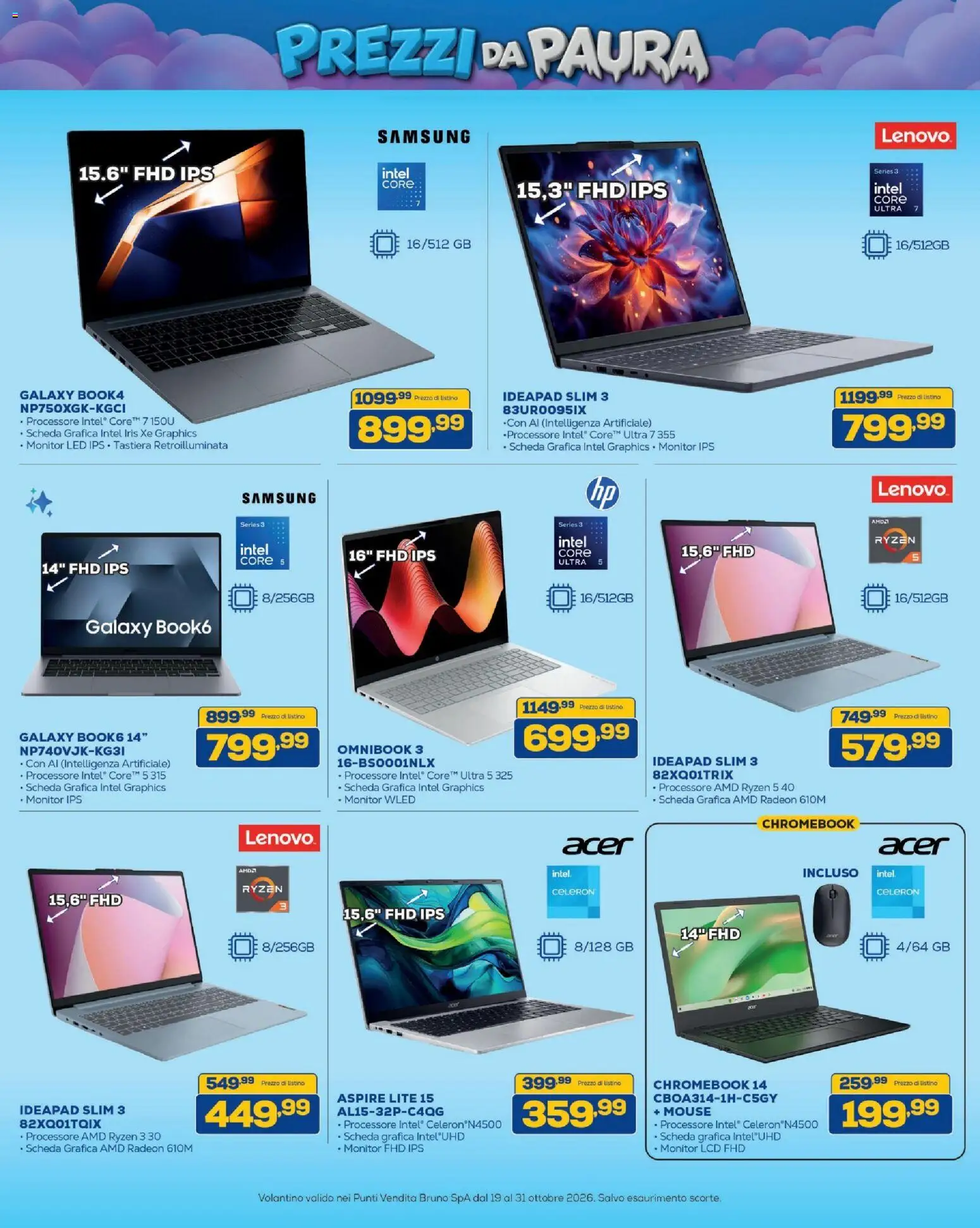 Volantino BRUNO del 19/10/2026 | Pagina: 17 | Prodotti: Monitor, Mouse, Tastiera, Samsung