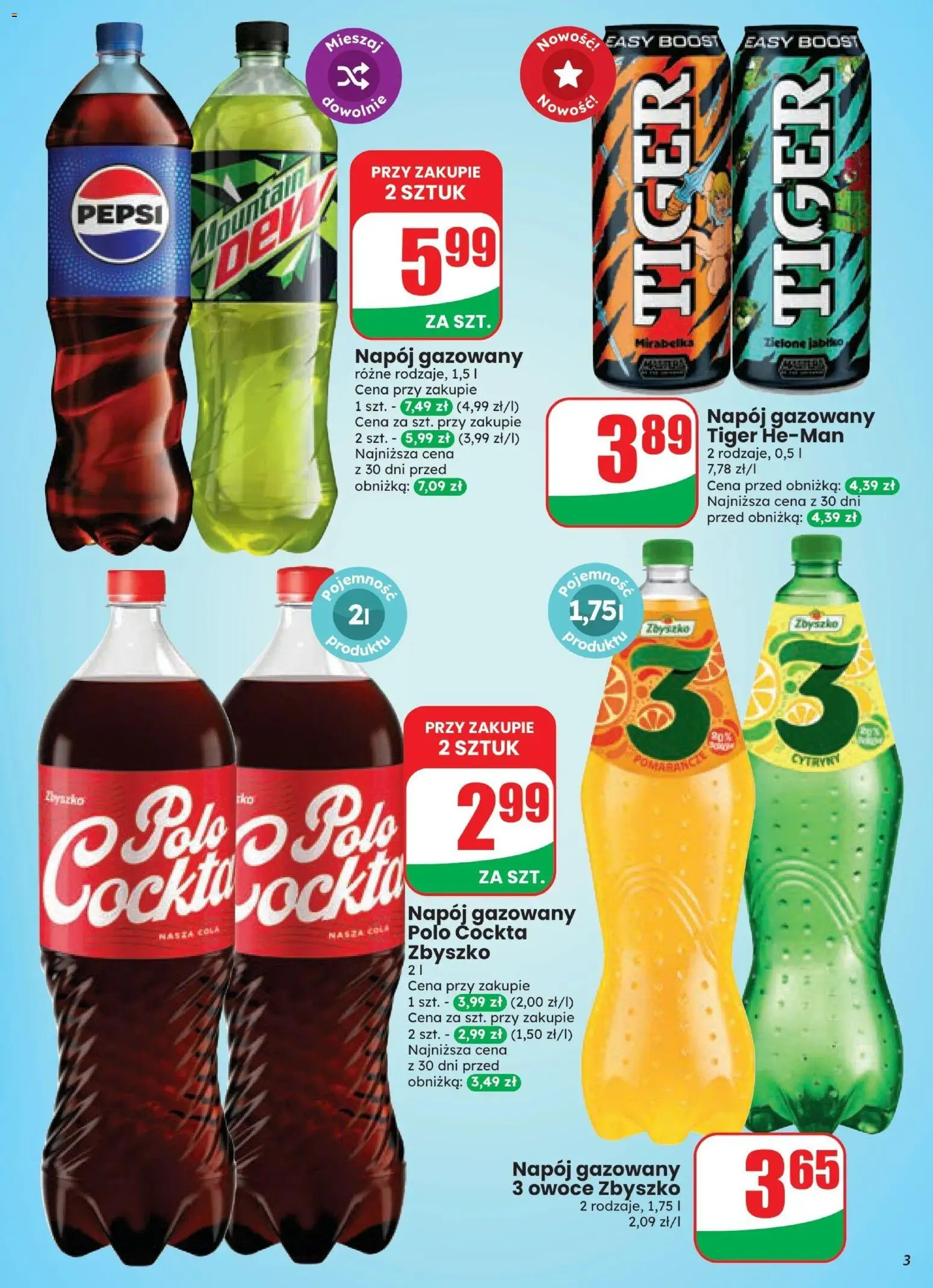 Dino gazetka od 07.10.2026 | Strona: 3 | Produkty: Pepsi, Owoce