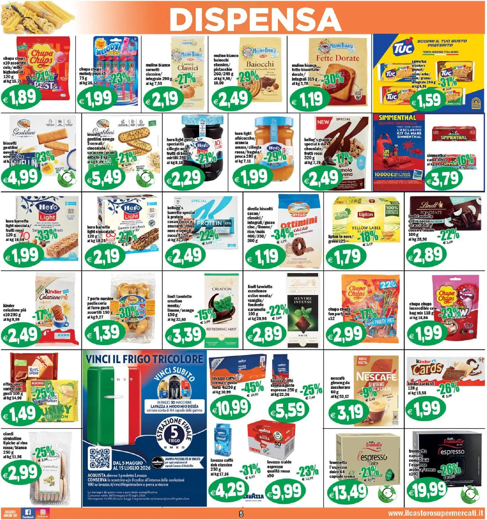 Volantino Il Castoro del 01/07/2026 | Pagina: 5 | Prodotti: Limone, Pesca, Zucca, Cacao