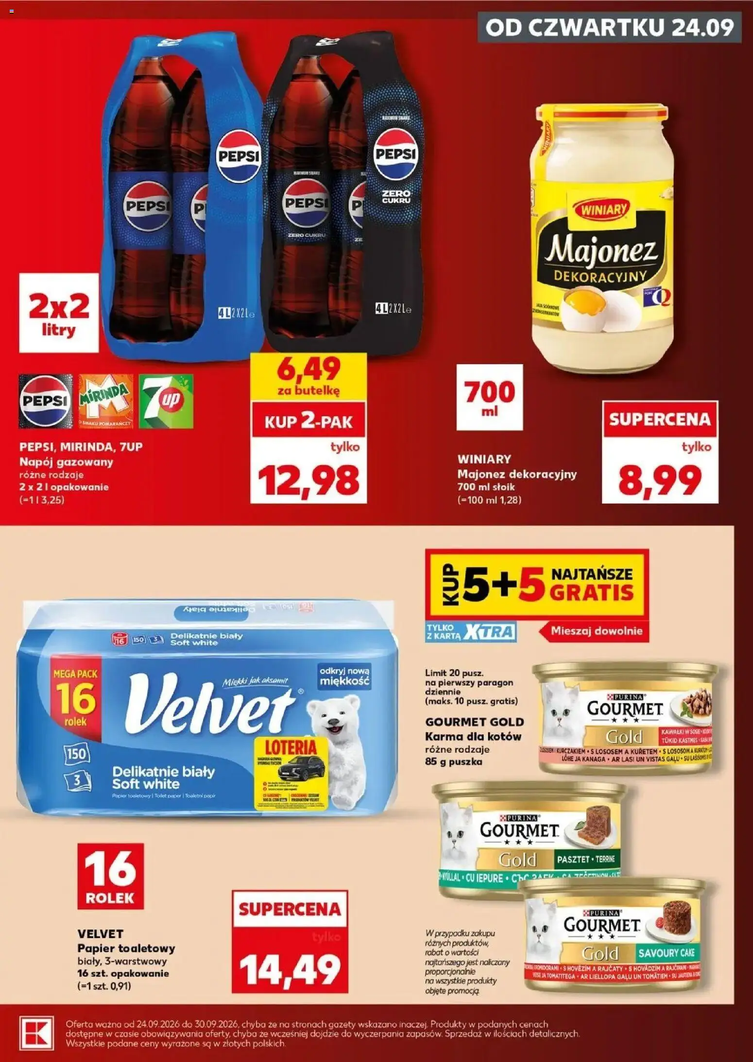 Kaufland gazetka - Super sobota od 26.09.2026 - od jutra PDF | Strona: 9 | Produkty: Karta, Papier toaletowy, Pepsi, Pepsi 2