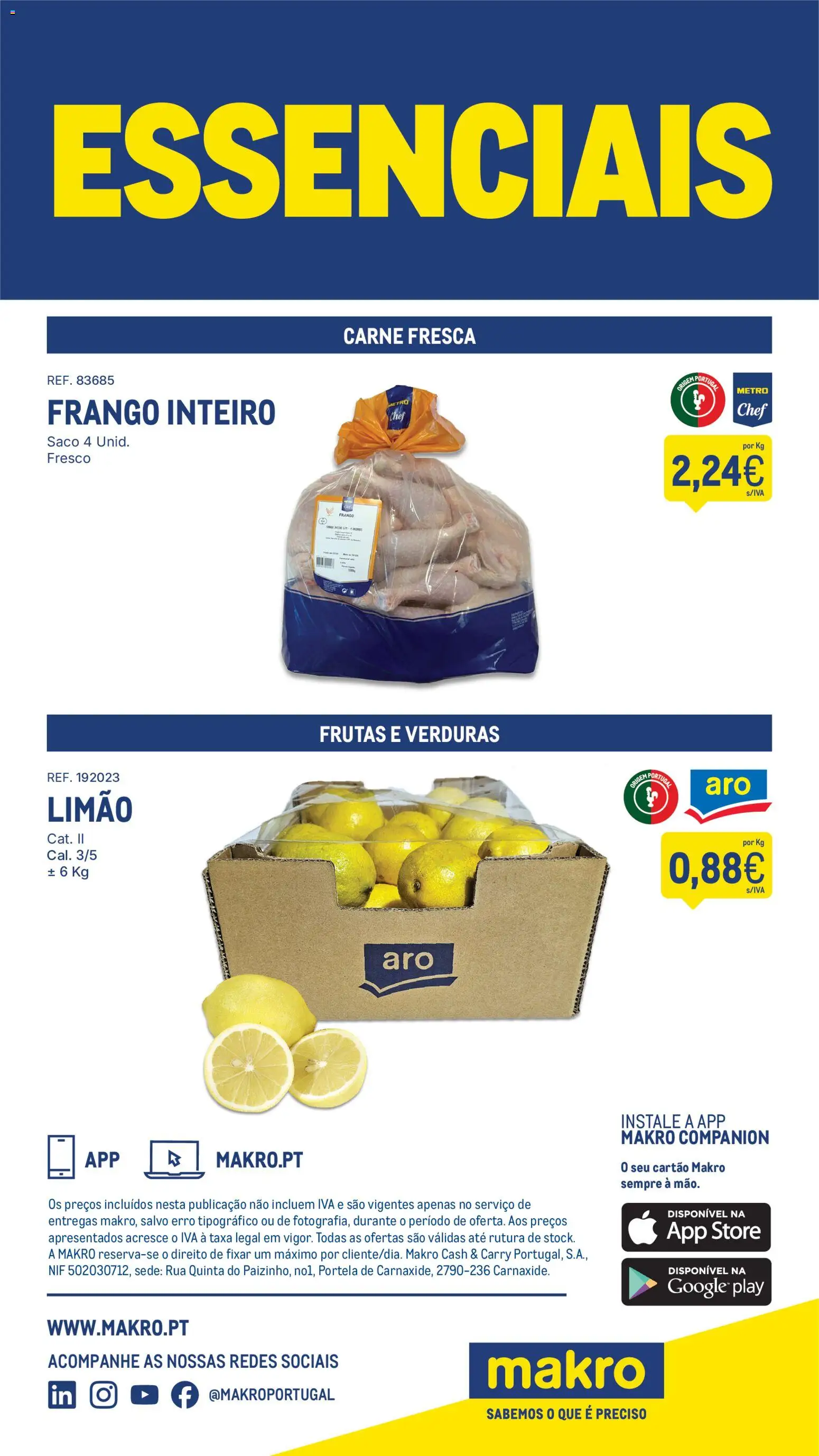 Makro Folheto Delivery │ válido de 26/10/2026 | Página: 4 | Produtos: Saco, Frutas, Frango inteiro, Carne