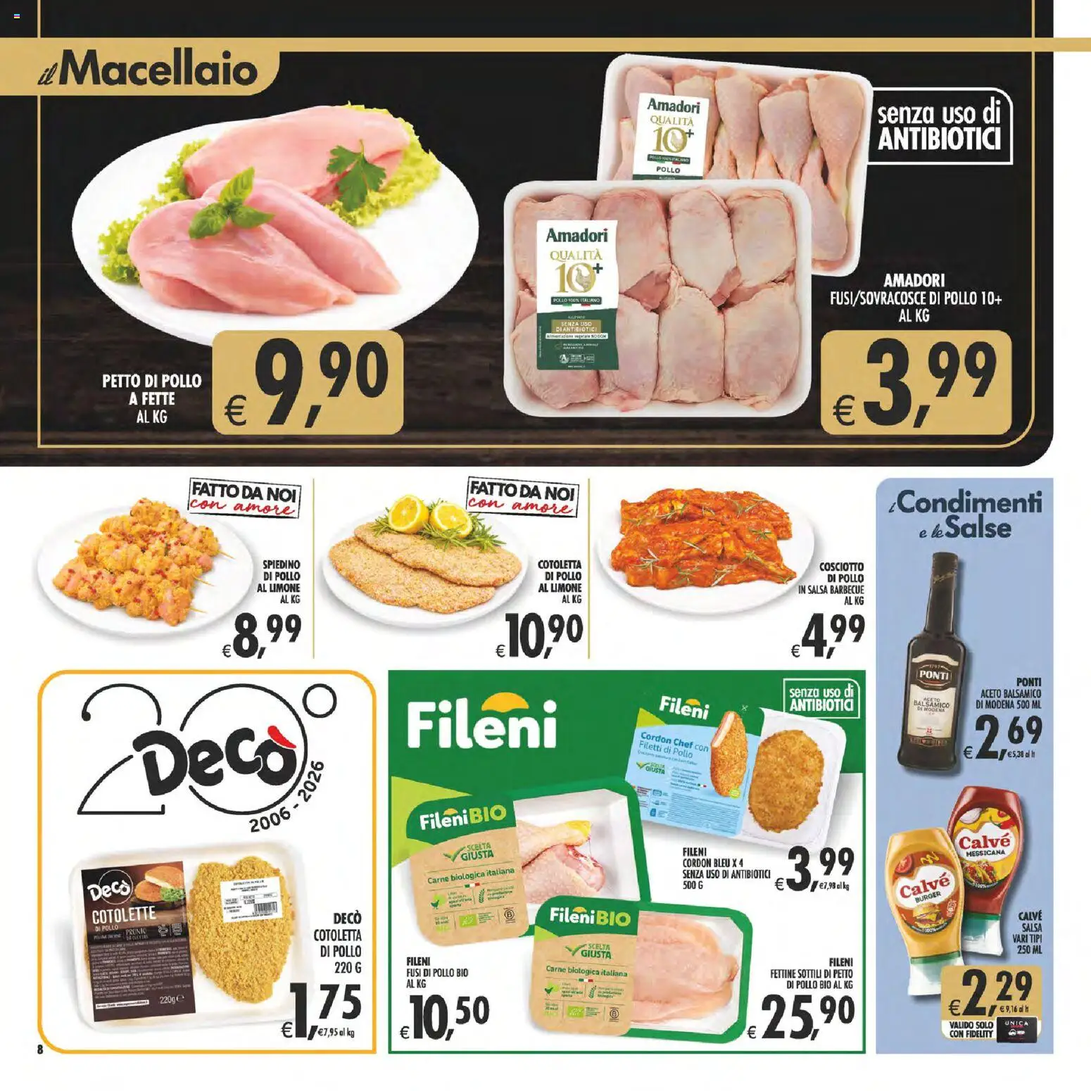 Volantino Decò del 29.05.2026 | Pagina: 8 | Prodotti: Petto di Pollo, Pollo, Limone, Salsa barbecue