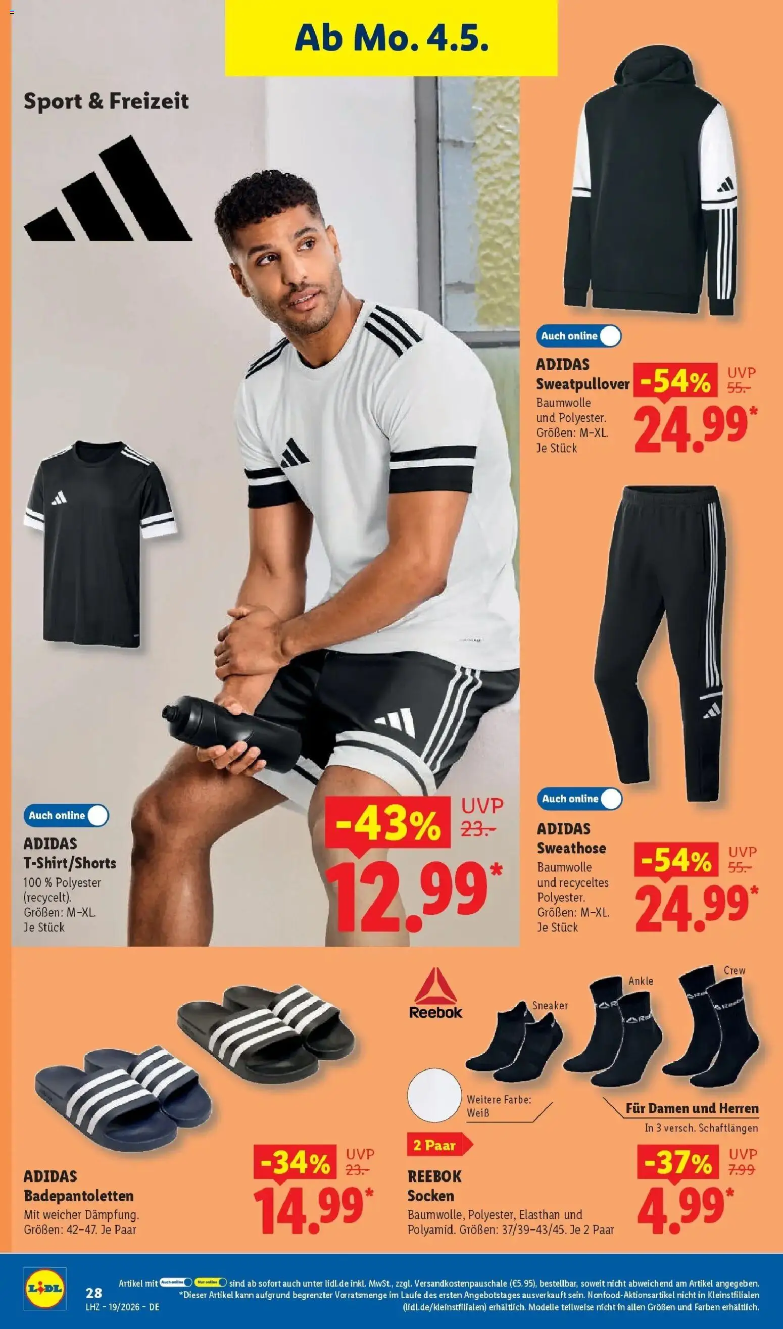 Lidl Prospekt Mahlow – gültig ab 04.05.2026 | Seite: 44 | Produkte: Sweathose, Socken