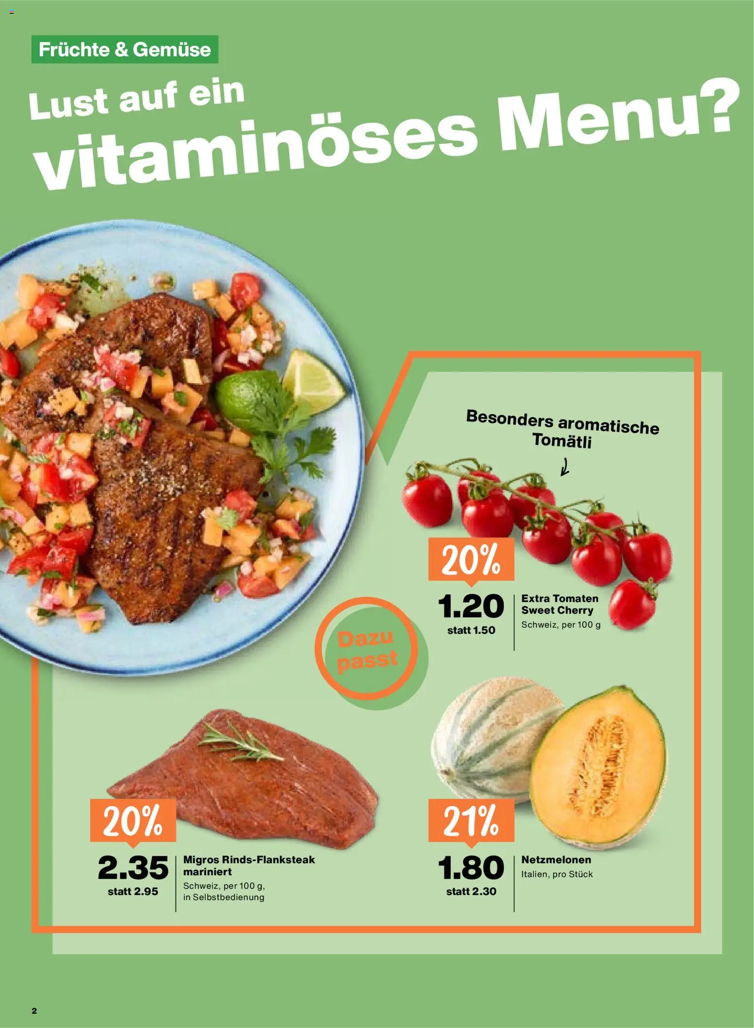 Migros aktionen – gültig ab 06.08.2026 | Seite: 2 | Produkte: Tomaten, Gemüse, Früchte