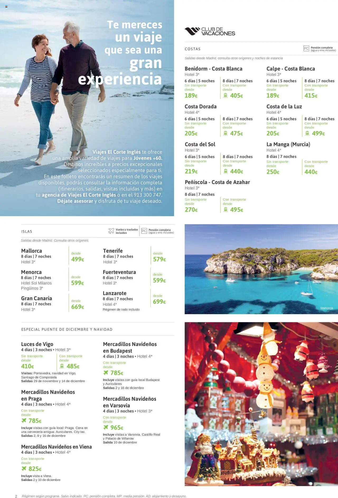 Viajes El Corte Inglés - Club de Vacaciones - Vacaciones Económicas │ válido desde el 01/09/2025 | Página: 2 | Productos: Vino, Té, Auriculares, Agua