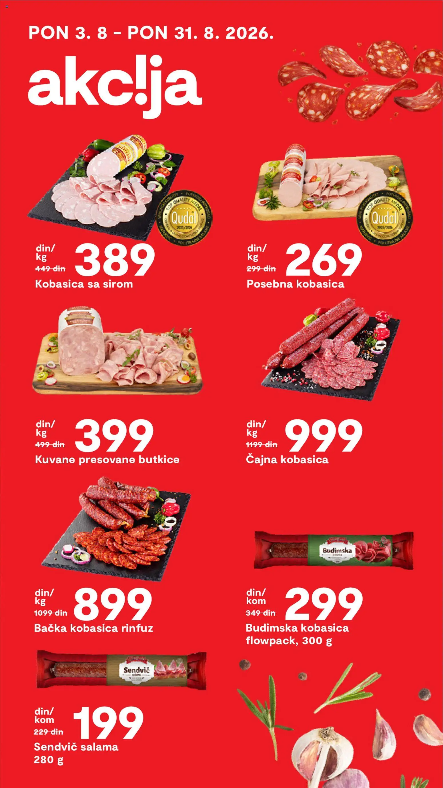 Matijevic katalog - važi od 14.08.2026 | Strana: 19 | Proizvode: Budimska kobasica, Salama, Med, Kobasica