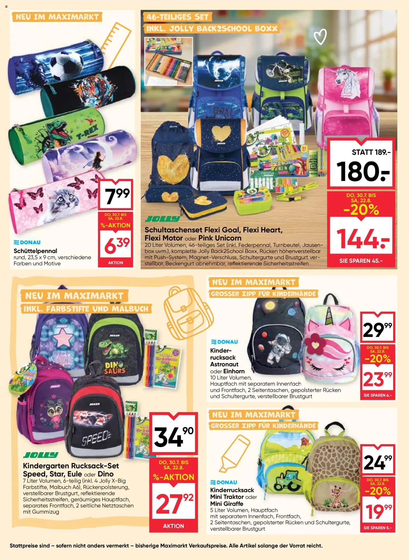 Maximarkt Bereit für die Schule gültig ab 30.07.2026 | Seite: 4 | Produkte: Rucksack, Box