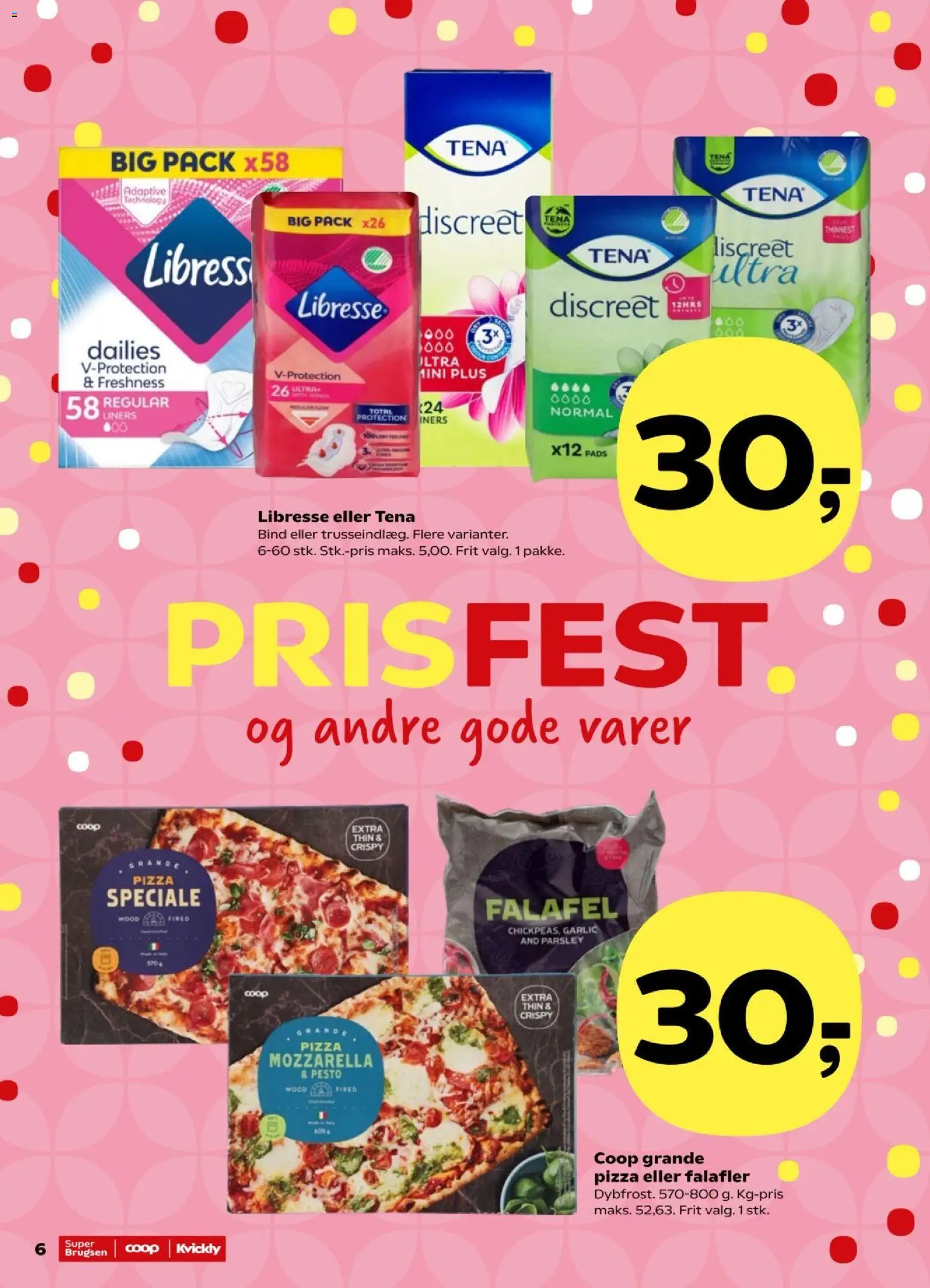 Super Brugsen tilbudsavis – gyldig fra 07/08/2026 | Side: 6 | Produkter: Pizza, Pesto, Falafel, Mozzarella