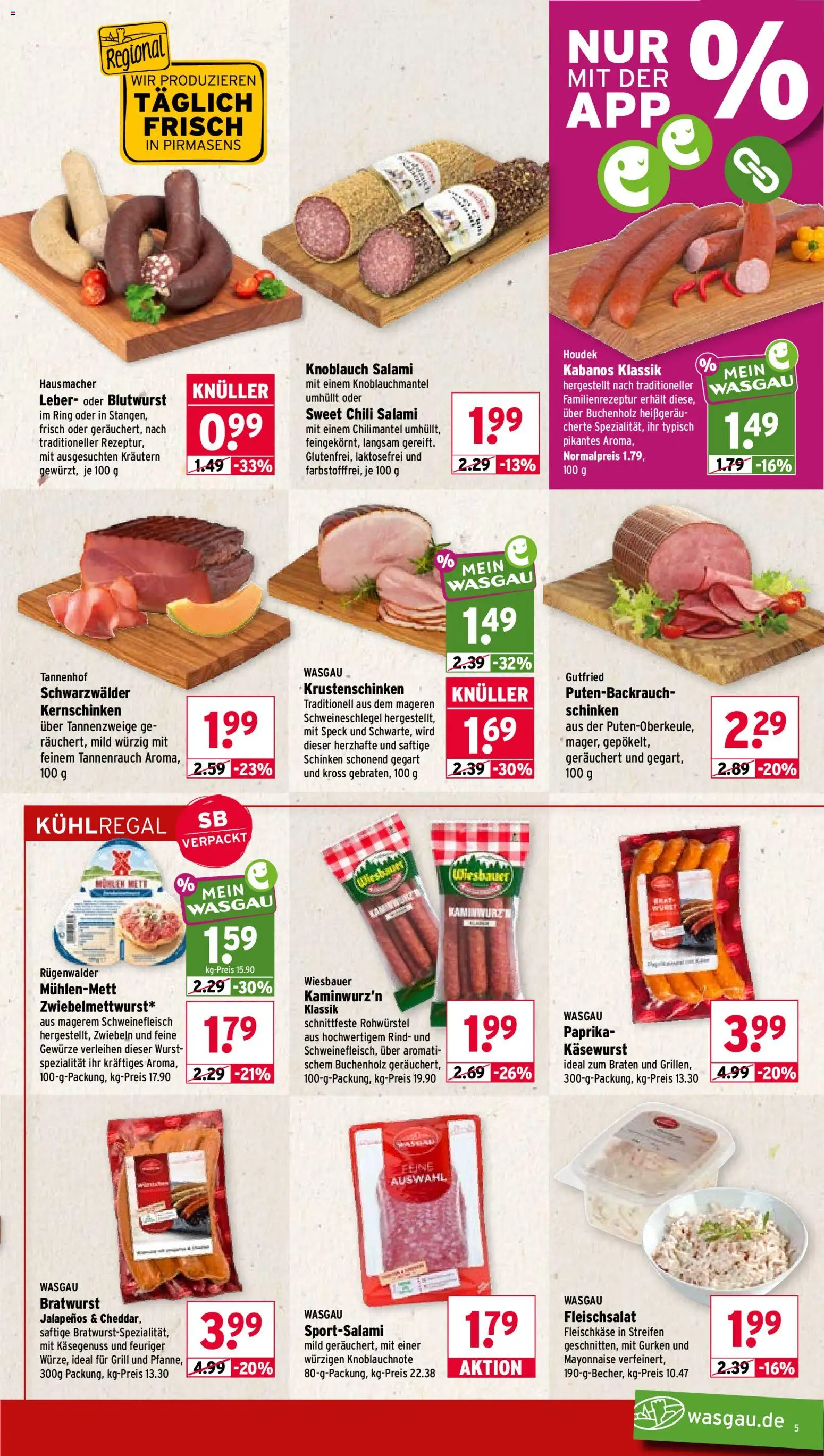 Wasgau Prospekt – gültig ab 10.08.2026 | Seite: 5 | Produkte: Gewürze, Wurst, Chili, Schweinefleisch