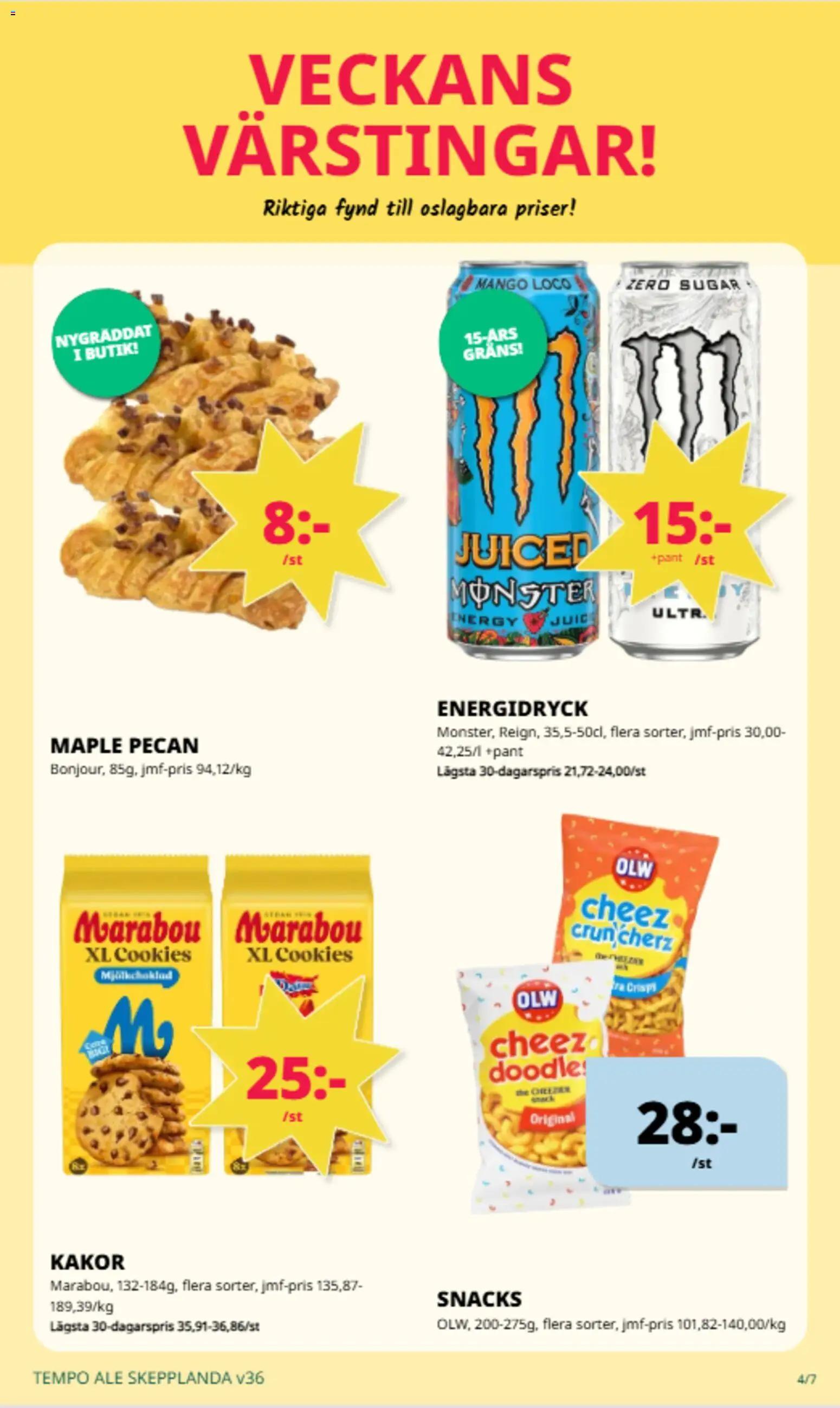 Tempo reklamblad aktuell från 31/08/2026 | Sida: 5 | Produkter: Juice, Energidryck, Snacks, Mango