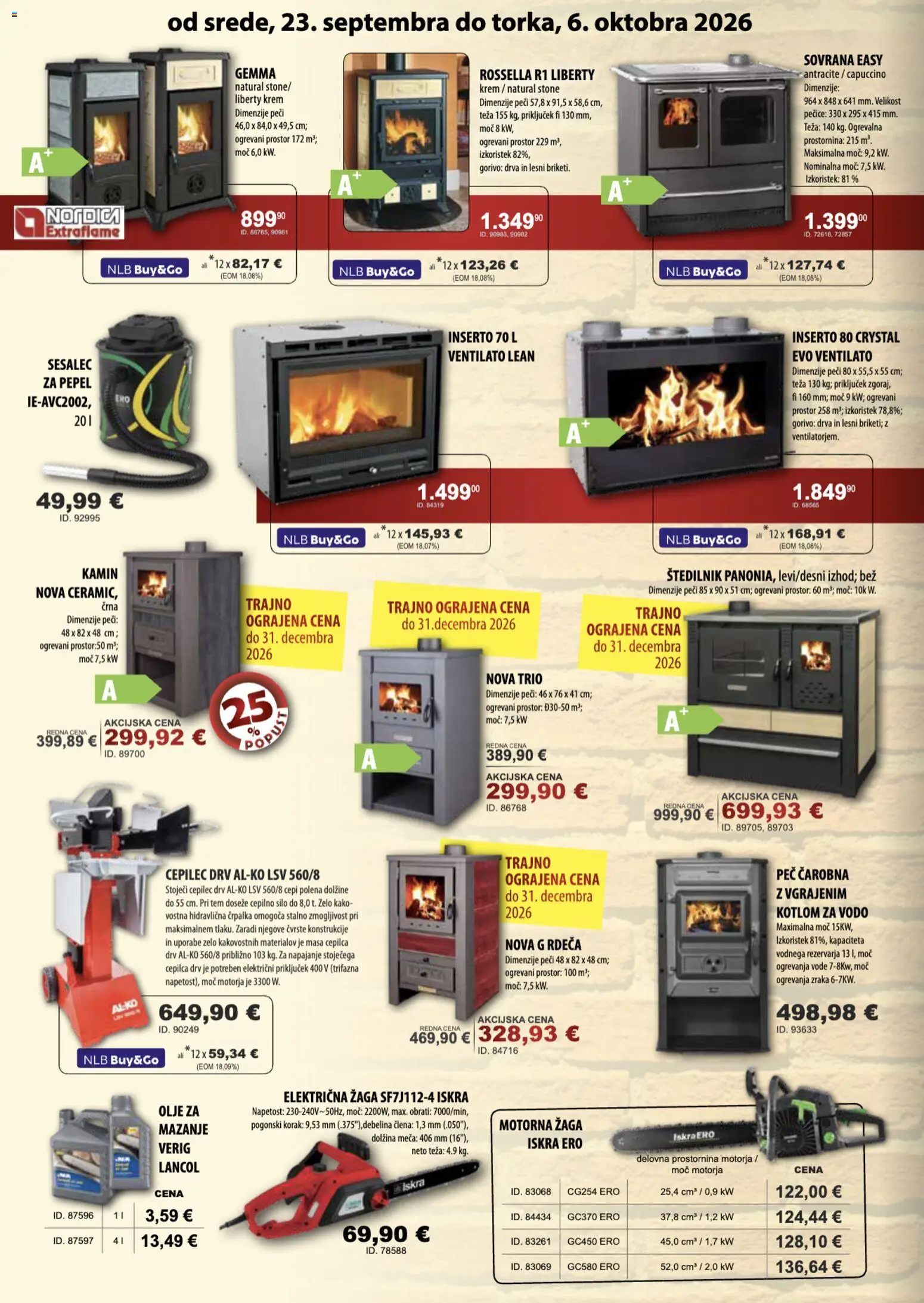 Novi Živex katalog ponudbe – veljaven od 23.09.2026 | Stran: 10 | Izdelki: Črpalka, Teza, Sesalec, Štedilnik