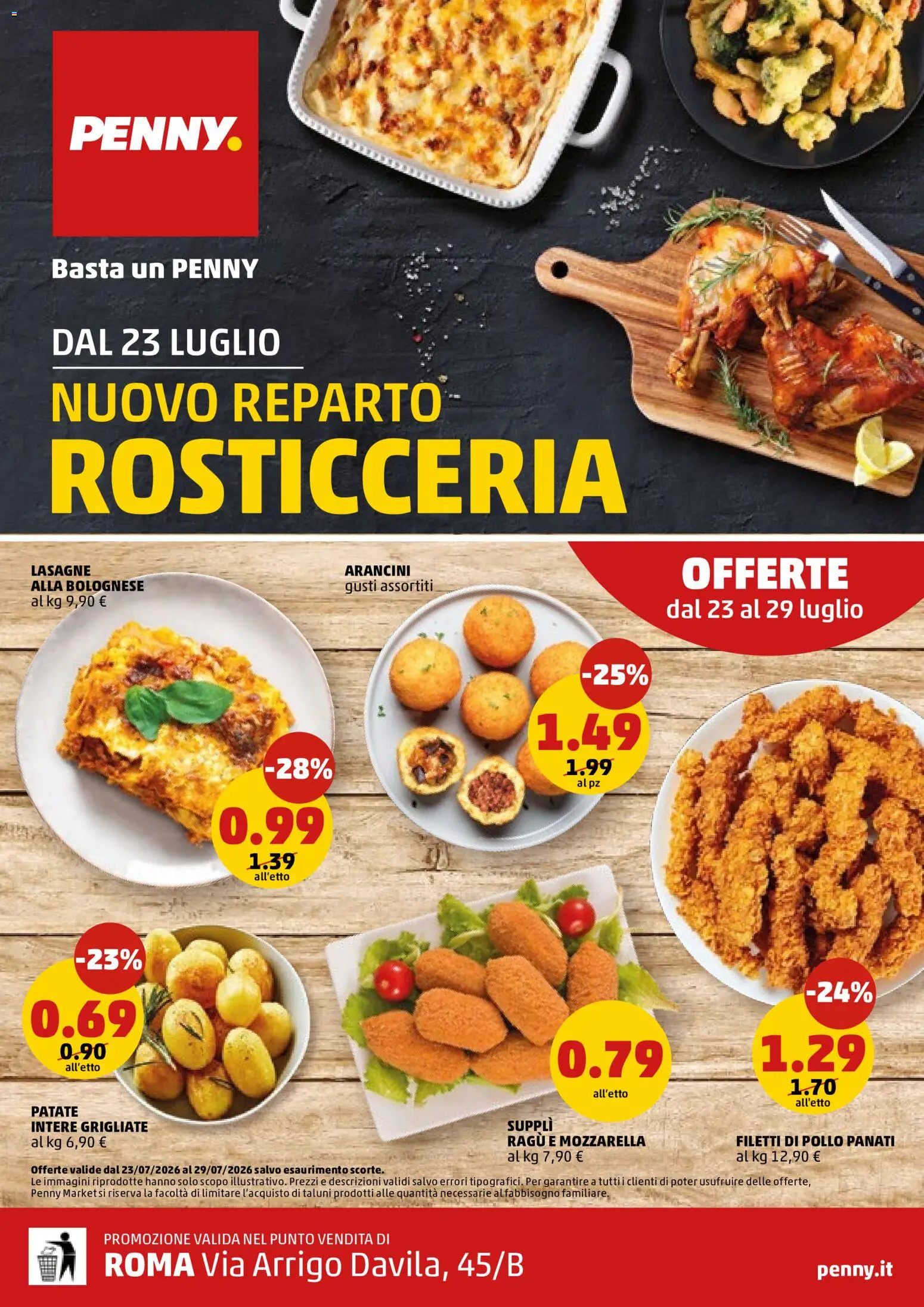 Volantino PENNY del 23/07/2026 | Pagina: 2 | Prodotti: Pollo, Patate, Mozzarella, Ragú
