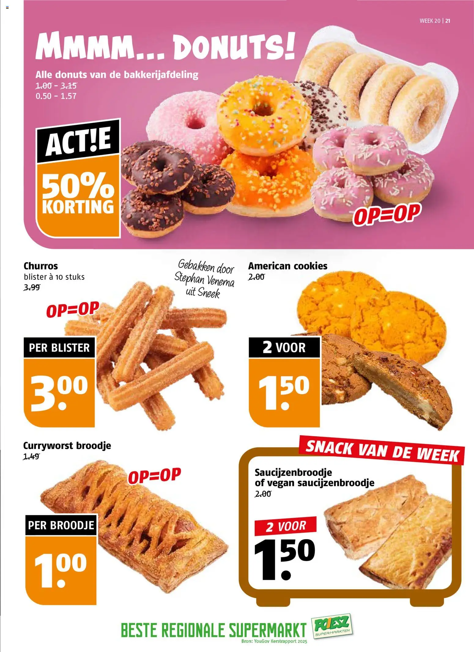 {H1} | Pagina: 21 | Producten: Donuts, Broodje