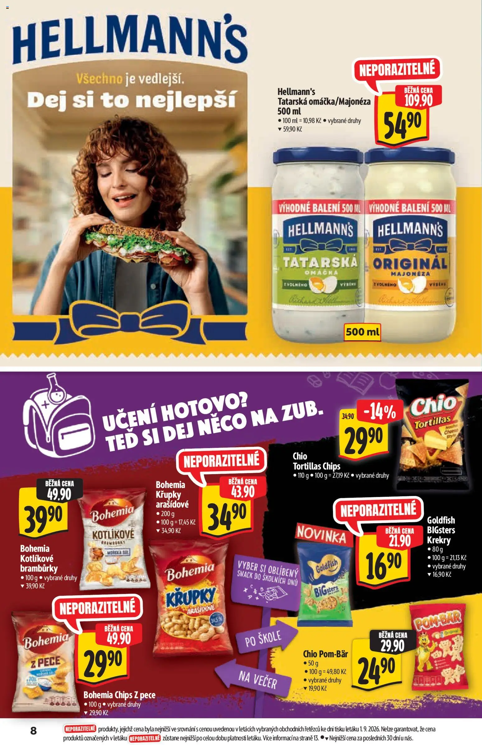 Albert katalog - Supermarket od 09.09.2026 | Strana: 8 | Produkty: Tortilla chips, Bramburky, Hellmann's, Křupky