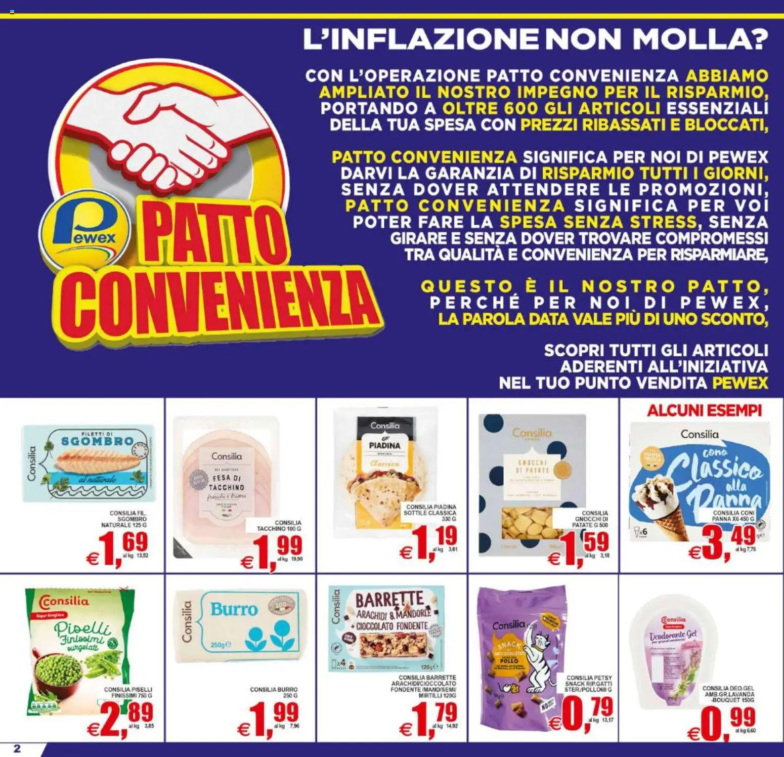 Volantino Pewex del 12/08/2026 | Pagina: 2 | Prodotti: Cioccolato, Pollo, Piadina, Sgombro