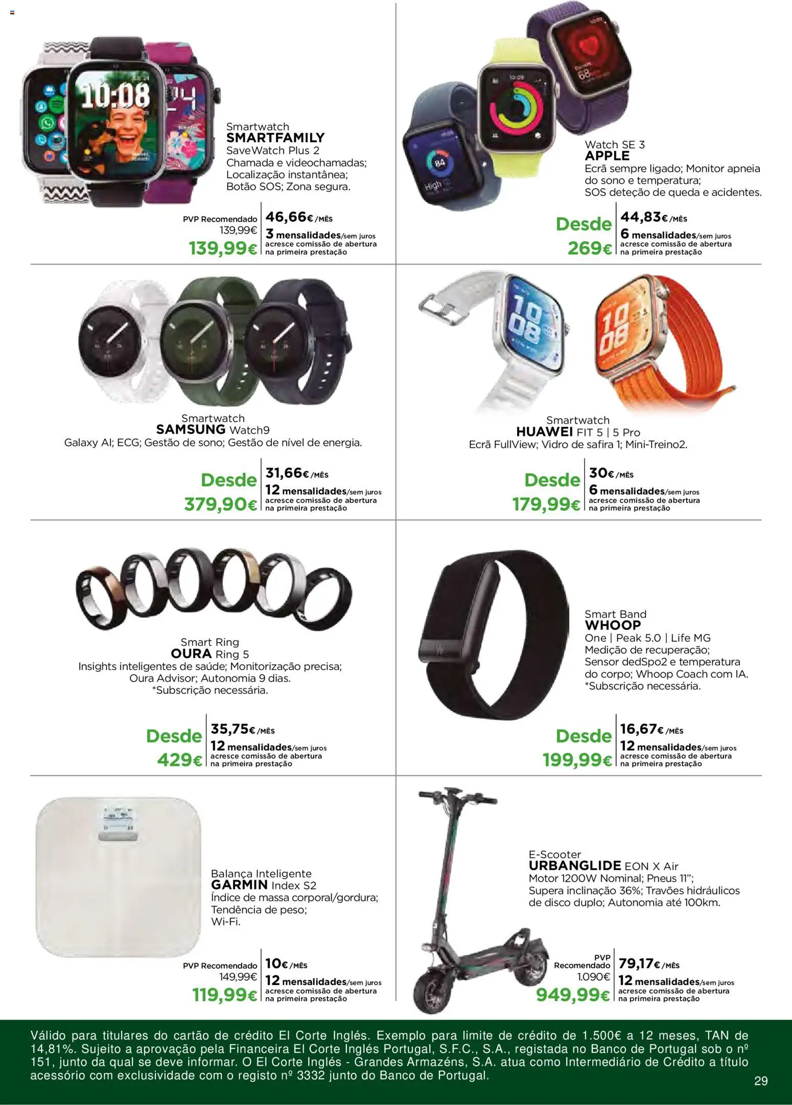 El Corte Ingles Regresso as Aulas │ válido de 28/08/2026 | Página: 29 | Produtos: Monitor, Banco, Smartwatch, Massa