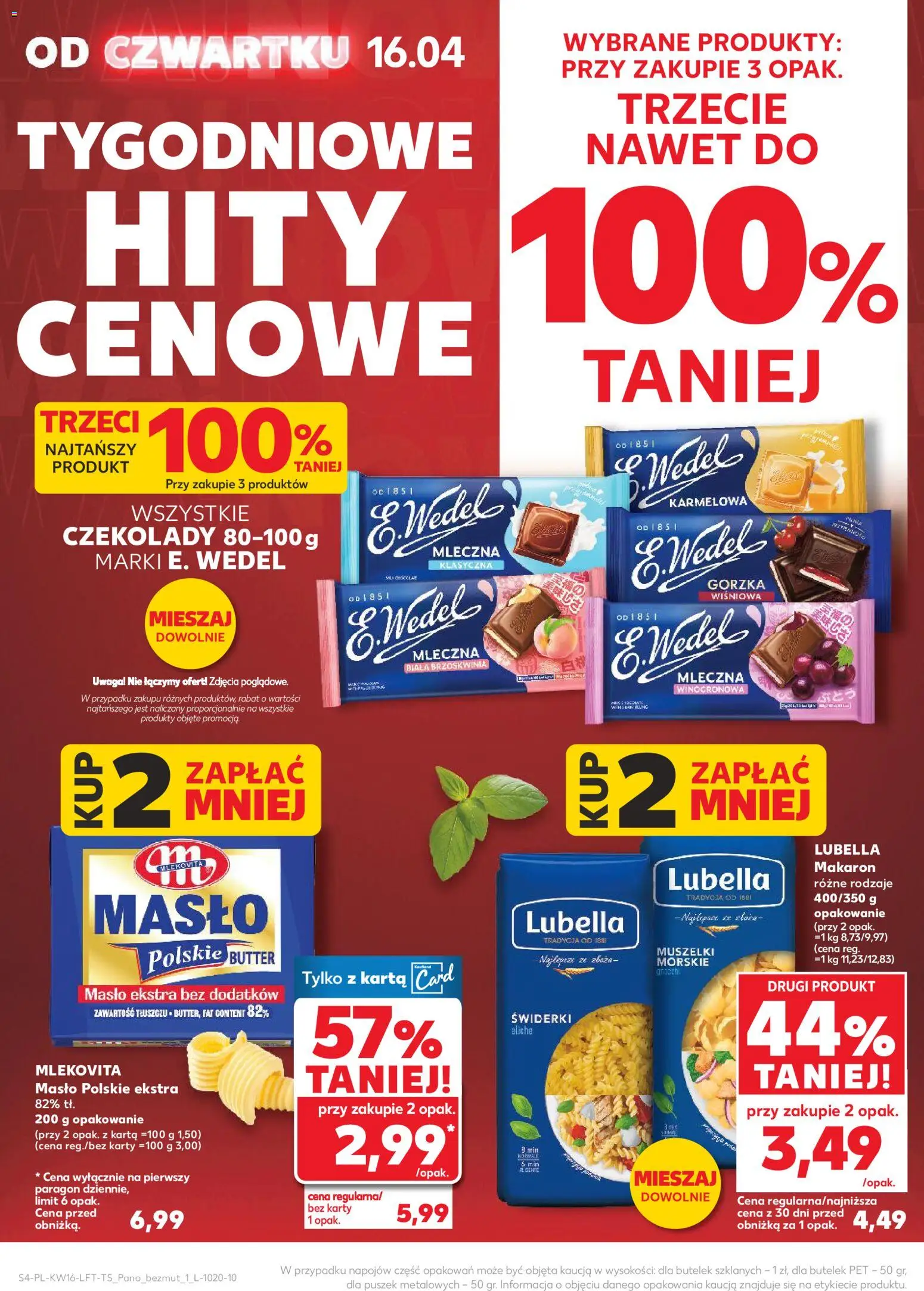 Kaufland gazetka od 16.04.2026 | Strona: 4 | Produkty: Brzoskwinia, Czekolady, Masło, Makaron