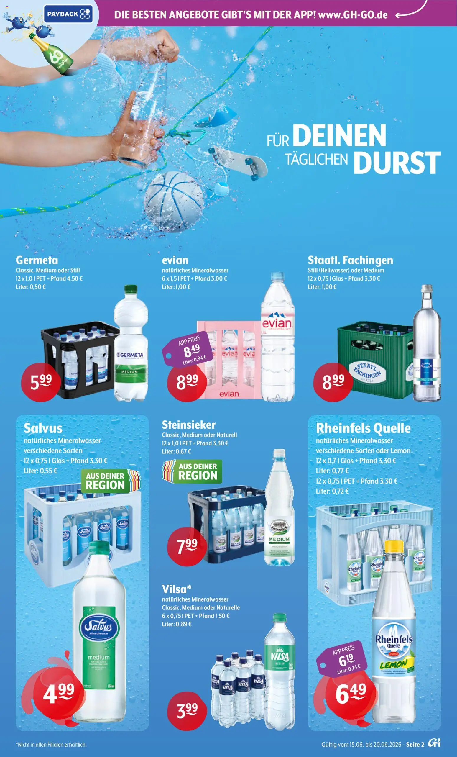 Getränke Hoffmann - Nordrhein - Westfalen – gültig ab 15.06.2026 | Seite: 2 | Produkte: Mineralwasser, Rheinfels quelle