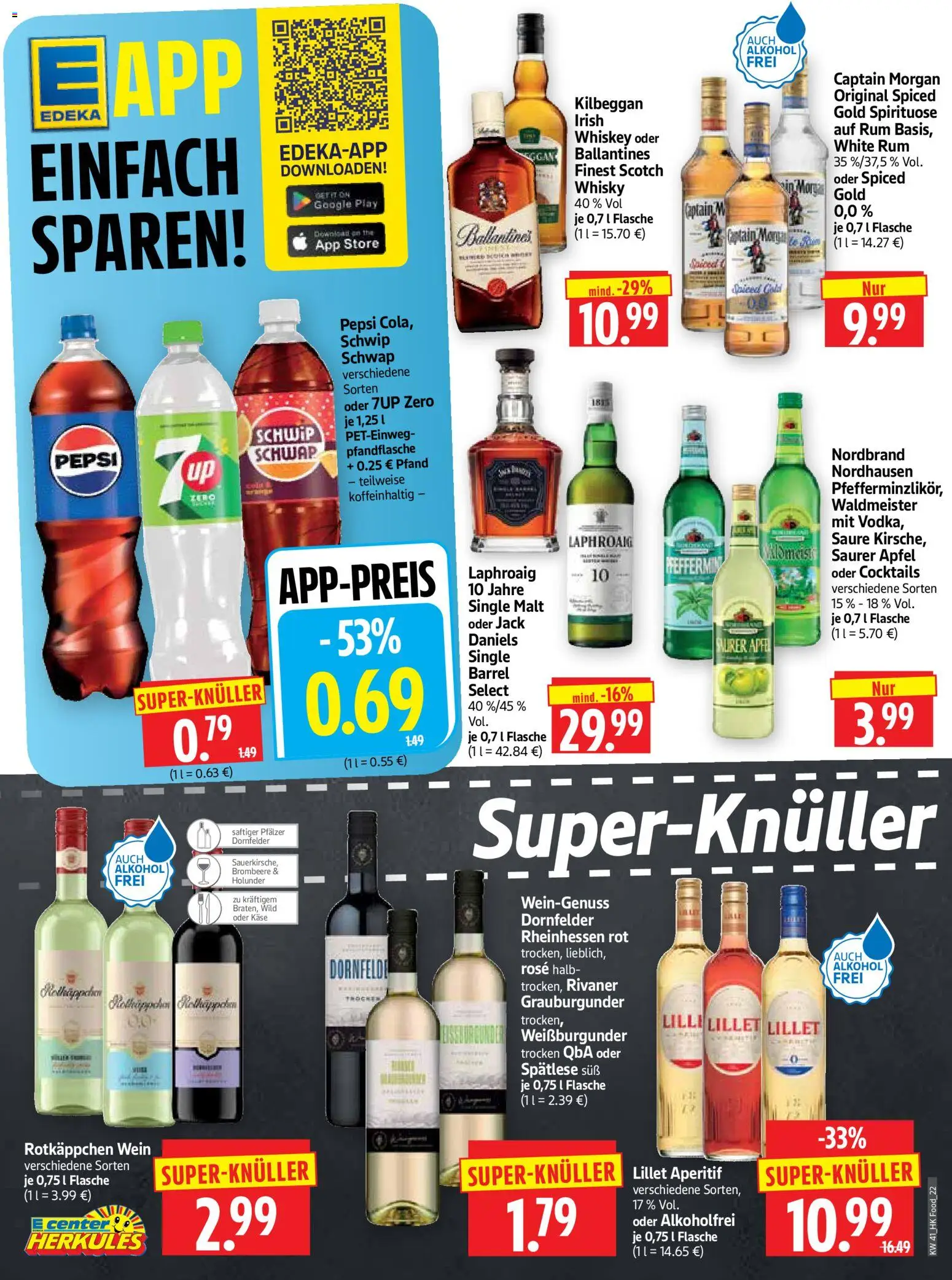HERKULES Prospekt – gültig ab 05.10.2026 | Seite: 22 | Produkte: Whisky, Lillet, Alkohol, Captain morgan