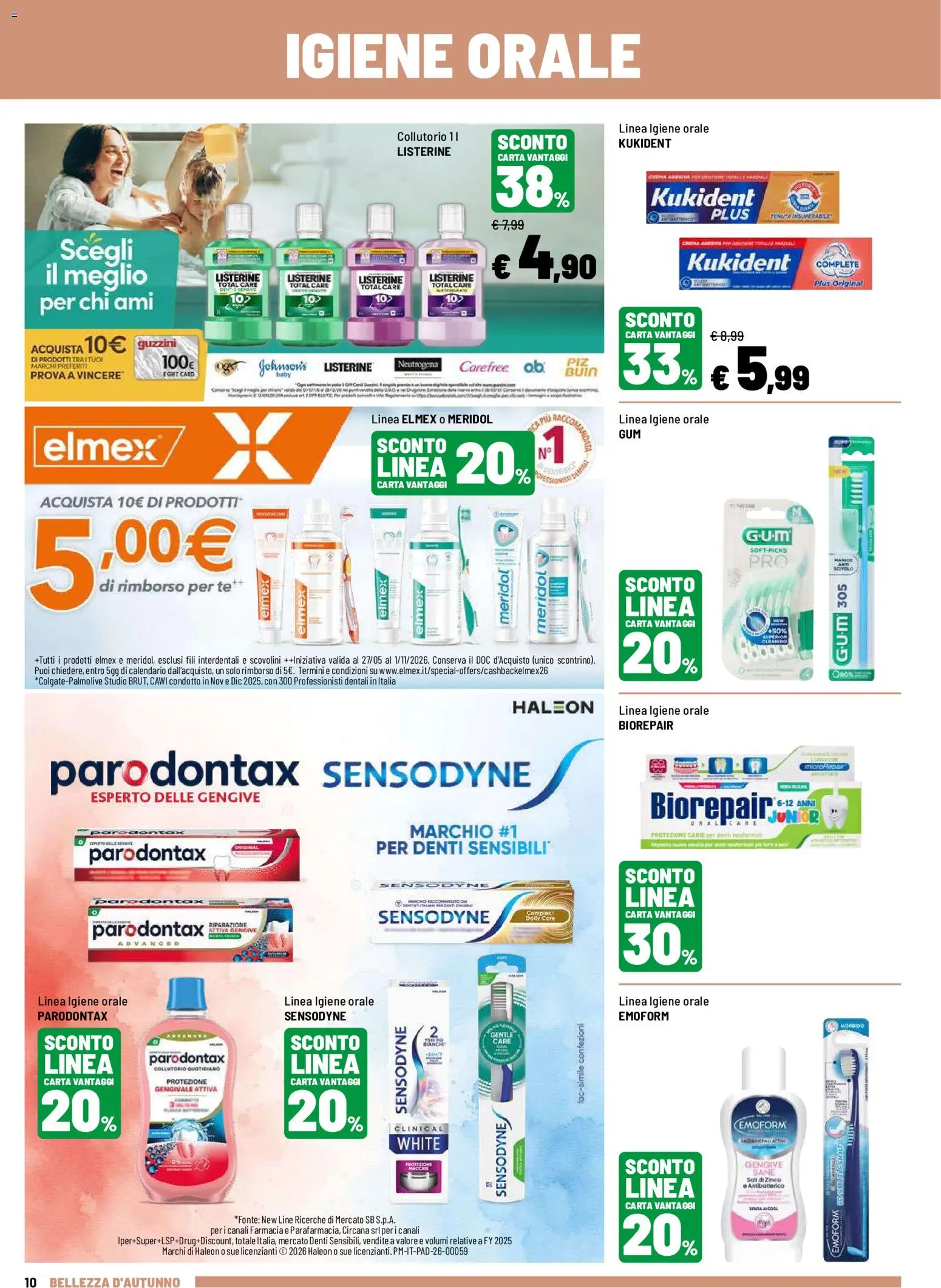 Volantino Iper del 21/09/2026 | Pagina: 10 | Prodotti: Collutorio, Tè, Listerine, Igiene orale