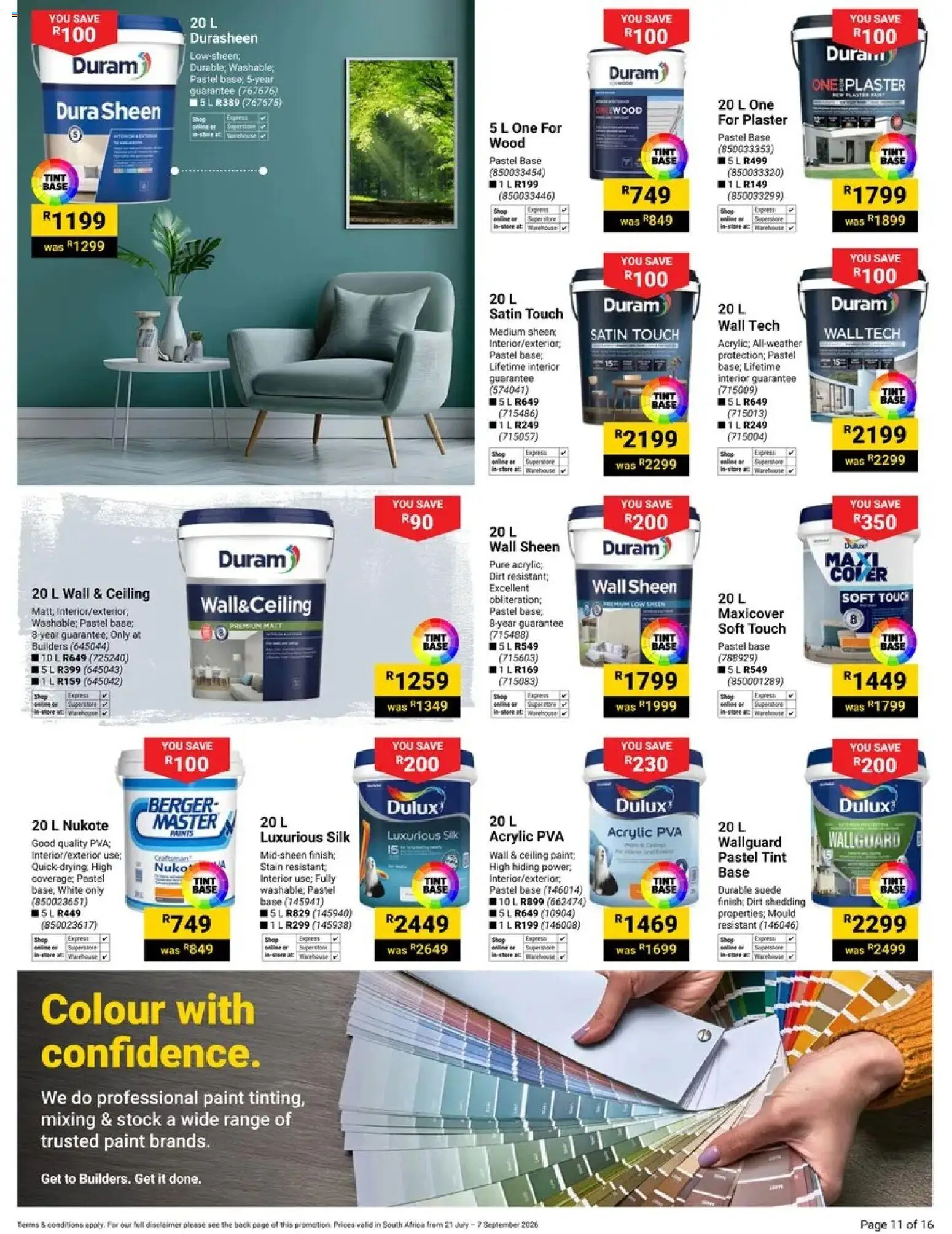 New Builders catalogue – valid from 21/07/2026 | Page: 11 | Products: Cover, Paint, Plaster, Stock