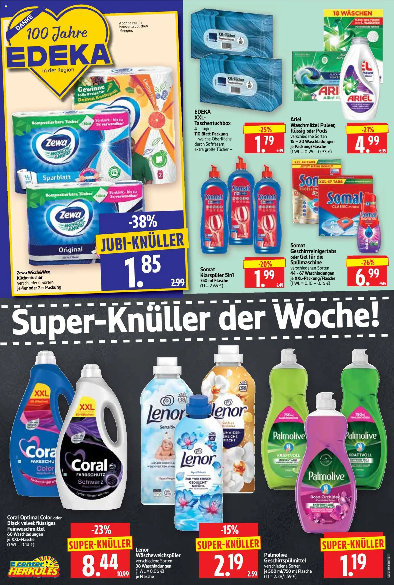 HERKULES Prospekt 	 – gültig ab 18.05.2026 | Seite: 18 | Produkte: Lenor, Waschmittel, Klarspüler, Geschirrspülmittel