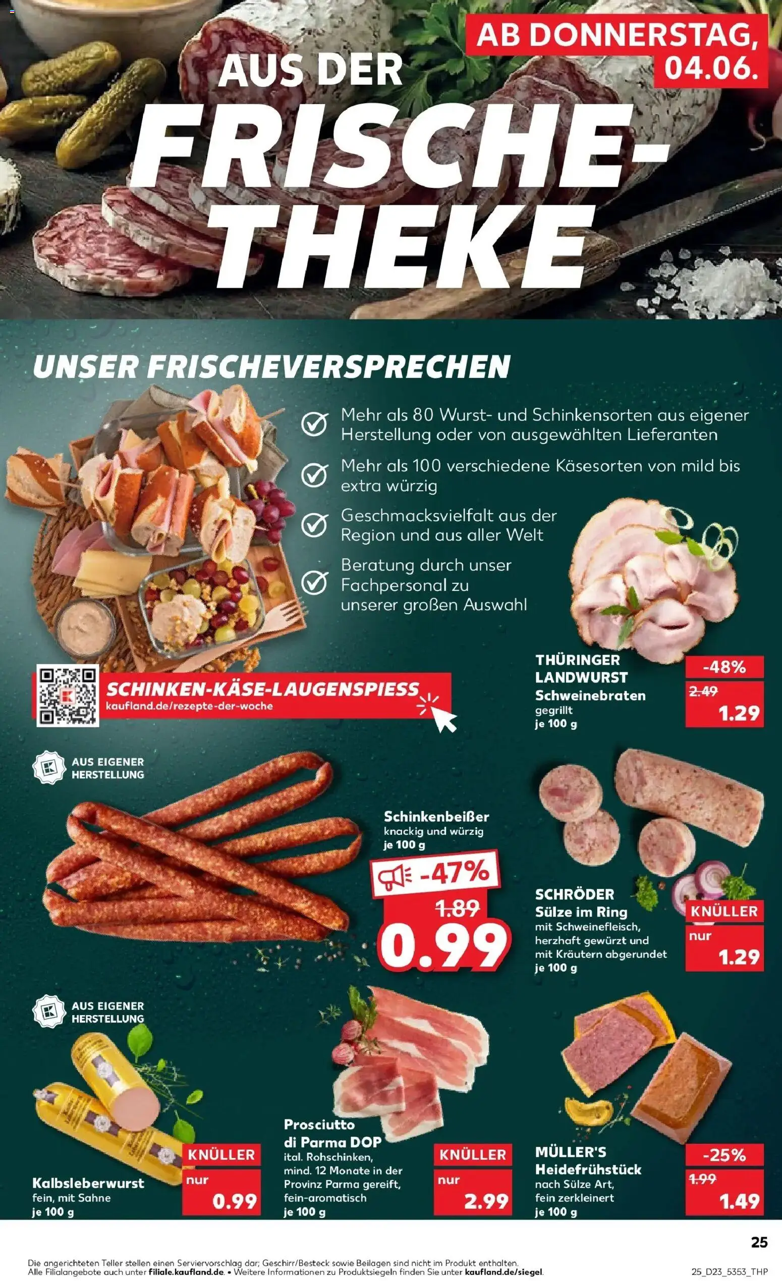 Kaufland Prospekt Northeim – gültig ab 04.06.2026 | Seite: 25 | Produkte: Theke, Wurst, Sahne