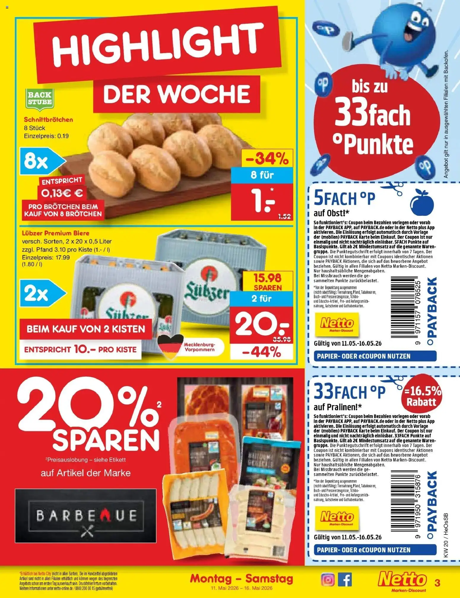 Netto Marken-Discount Prospekt Kröpelin	 – gültig ab 10.05.2026 | Seite: 3 | Produkte: Obst, Lubzer