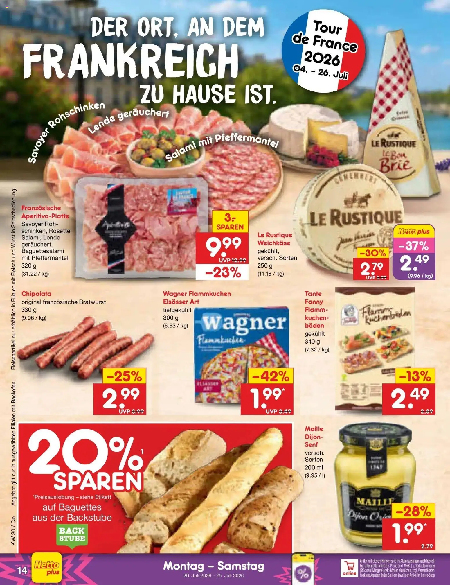 Netto Marken-Discount Prospekt Delitzsch – gültig ab 20.07.2026 | Seite: 24 | Produkte: Bratwurst, Wurst, Kuchen, Fleisch