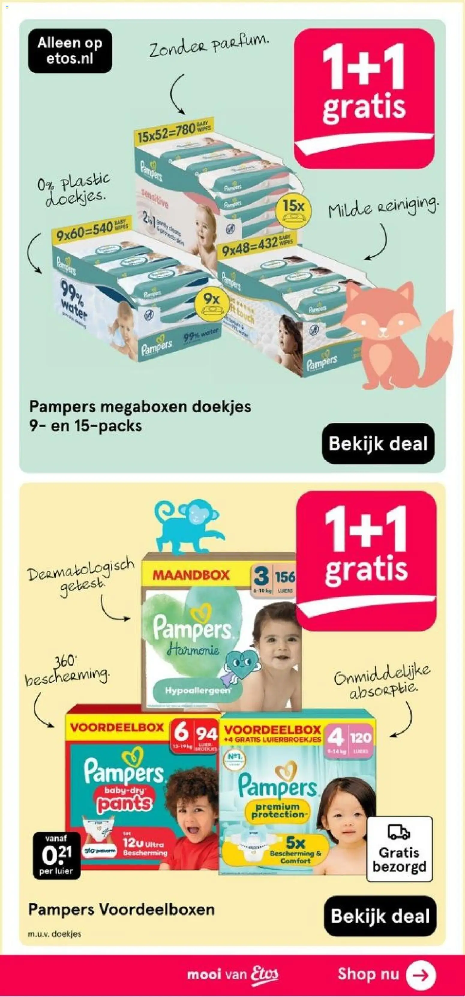 {H1} | Pagina: 61 | Producten: Doekjes, Pampers, Water
