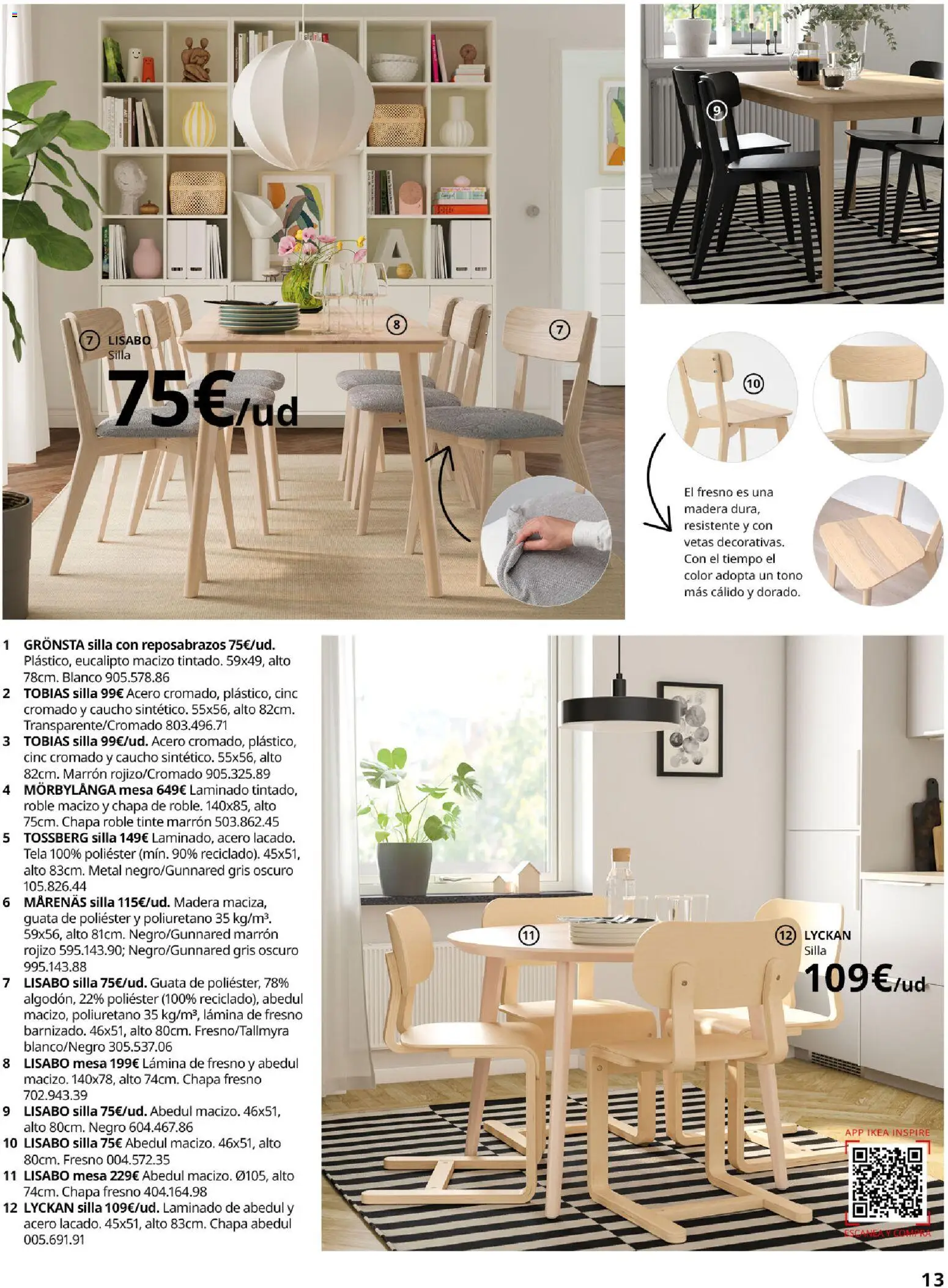 Catálogo IKEA Comedores │ válido desde el 06.03.2026 | Página: 13 | Productos: Tinte, Mesa, Silla
