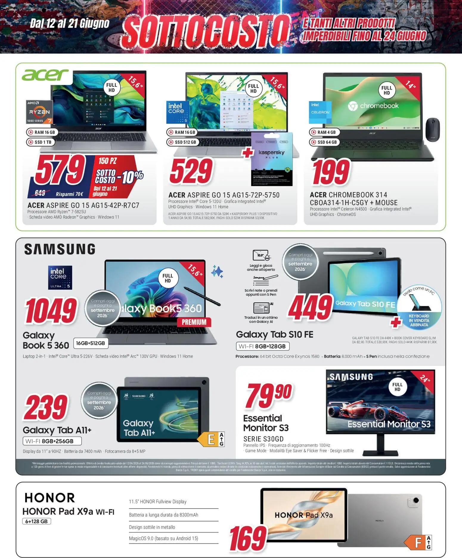 Volantino Trony del 12.06.2026 | Pagina: 6 | Prodotti: Monitor, PC, Batteria, Samsung