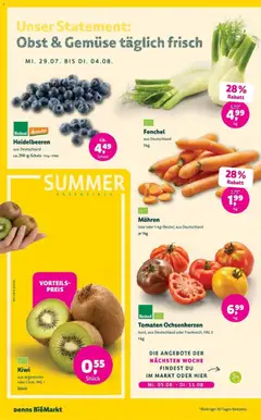 Denns BioMarkt Angebote ab 29.07.2026 gültig | Seite: 2 | Produkte: Tomaten, Mohren, Heidelbeeren, Kiwi