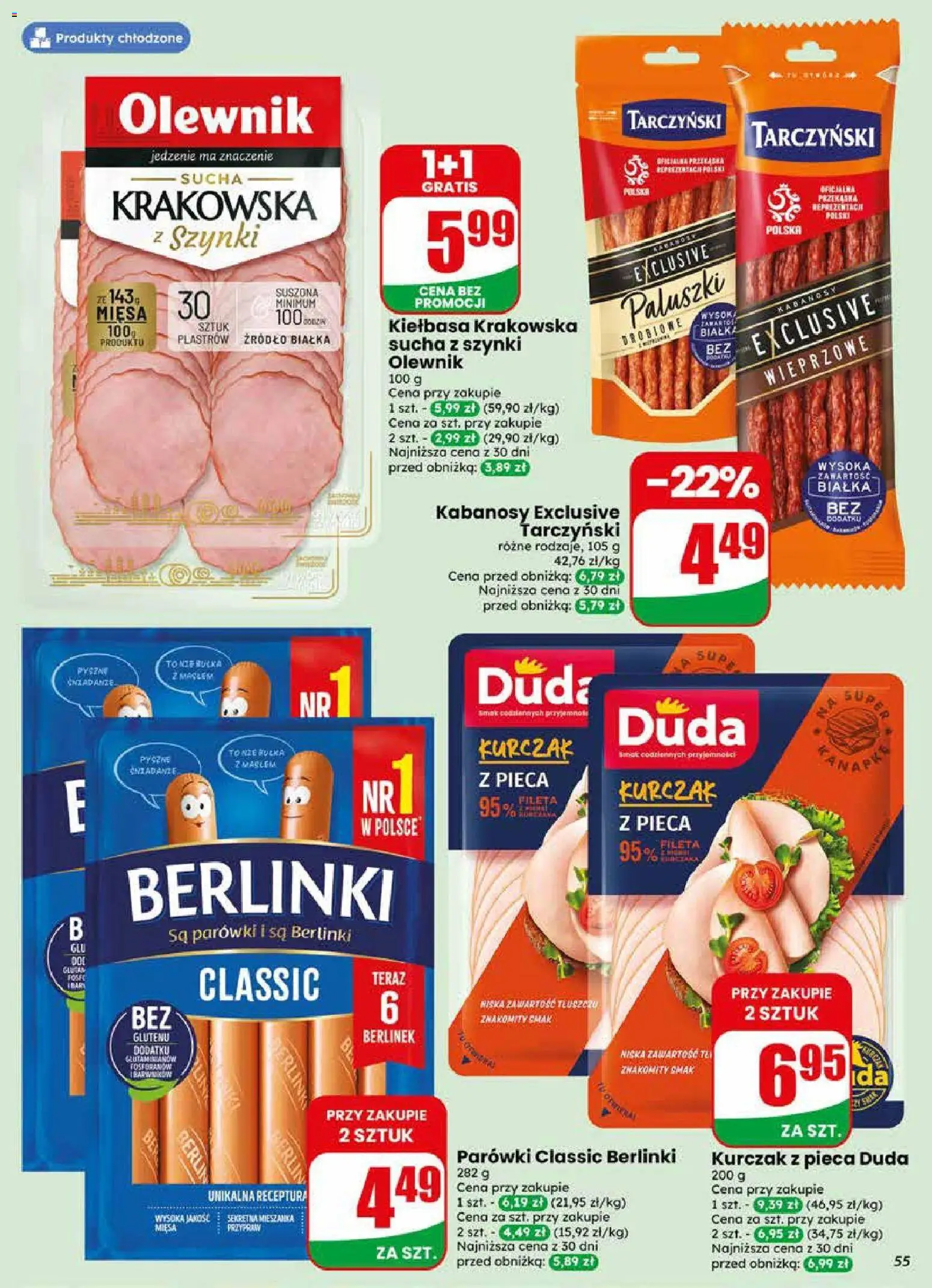 Dino gazetka od 17.06.2026 | Strona: 55 | Produkty: Kiełbasa, Kurczak, Parówki, Kiełbasa krakowska