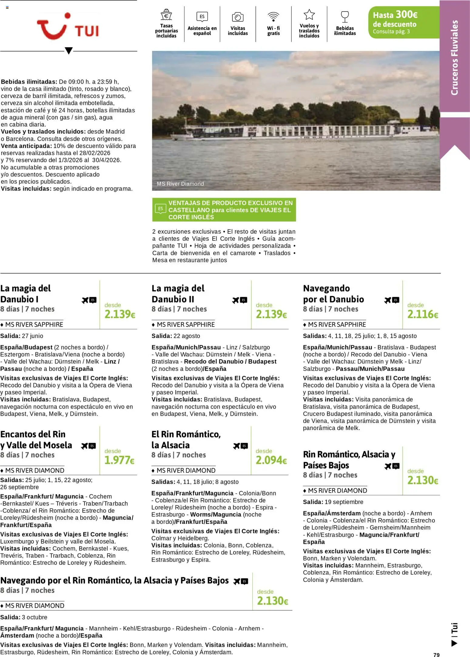 Viajes El Corte Inglés Semana del Crucero │ válido desde el 07.01.2026 | Página: 80 | Productos: Colonia, Cerveza sin alcohol, Vino, Agua mineral