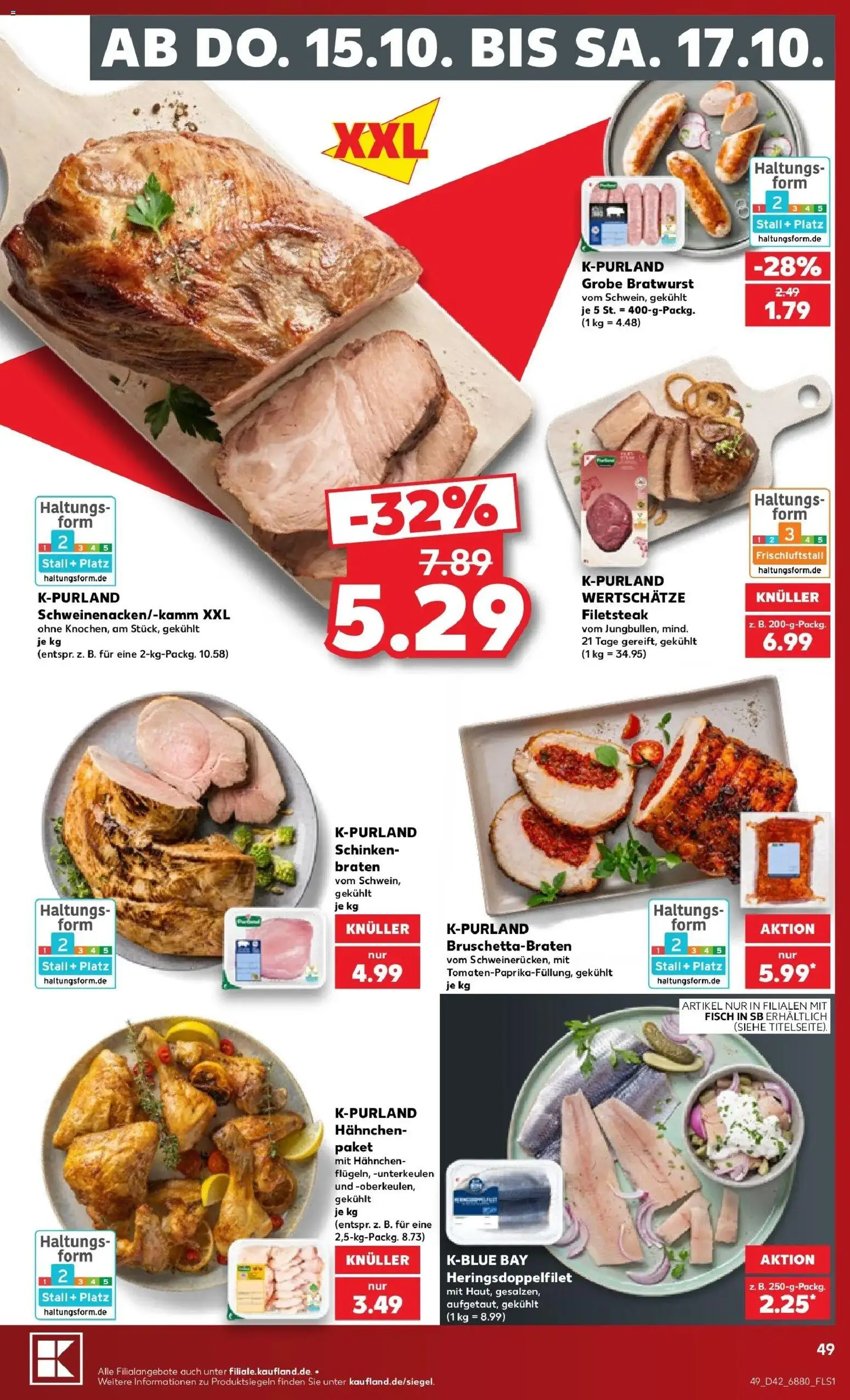 Prospekt Kaufland ab 12.10.2026 » Angebote Online zum Blättern | Seite: 53 | Produkte: Hahnchen, Bratwurst, Fisch, Schinken