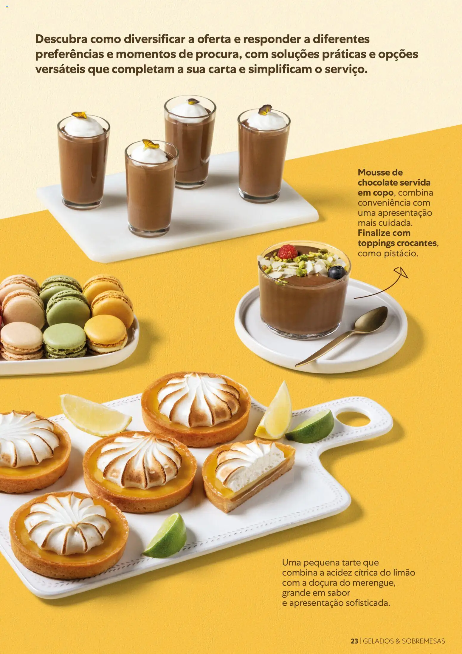 Recheio Catálogo de Gelados  Sobremesas │ válido de 26/06/2026 | Página: 23 | Produtos: Mousse de chocolate, Sobremesas, Chocolate, Tarte