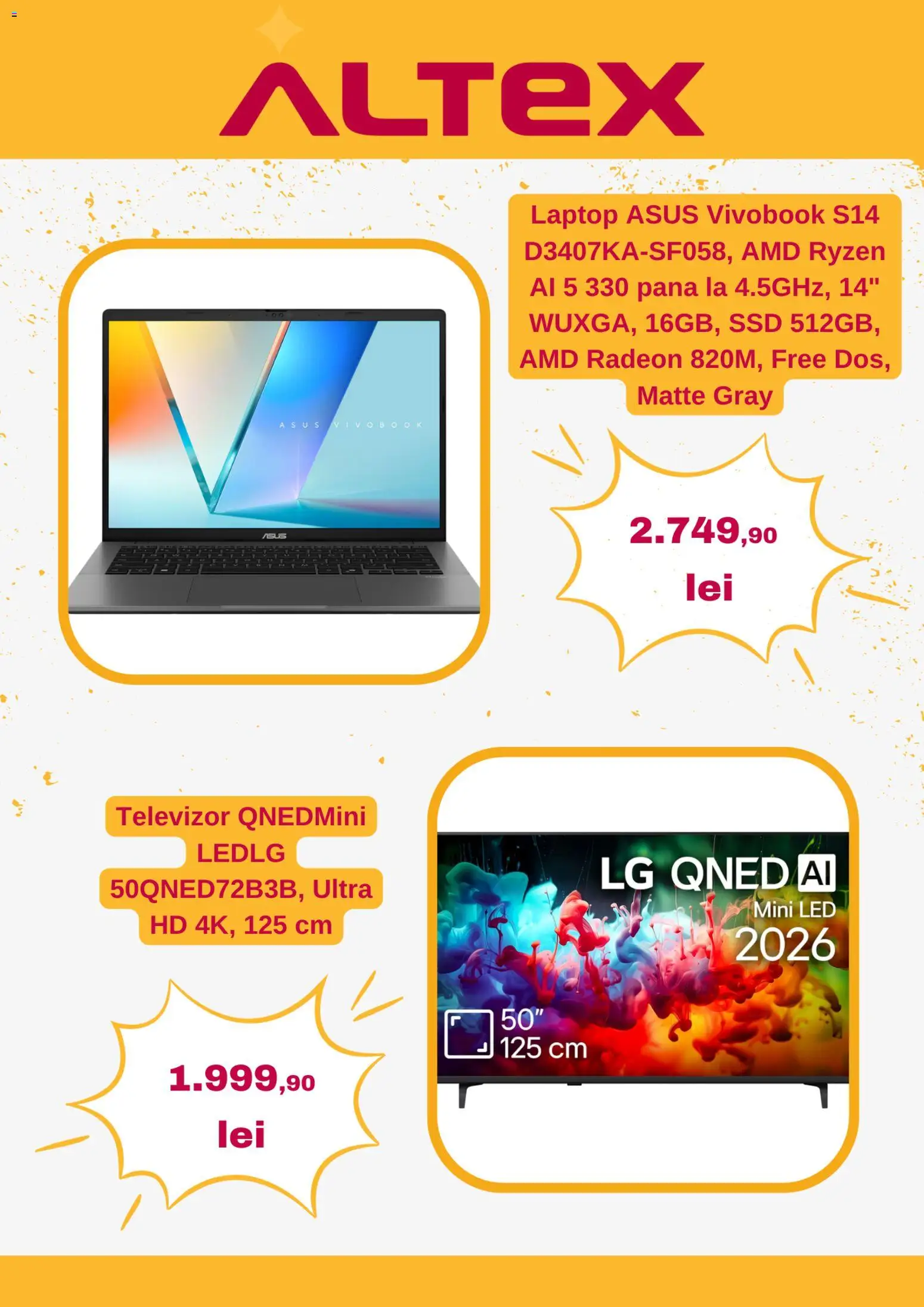 Noul catalog Altex – valabil de la 20.08.2026 | Pagină: 3 | Produse: Laptop, Televizor, LED
