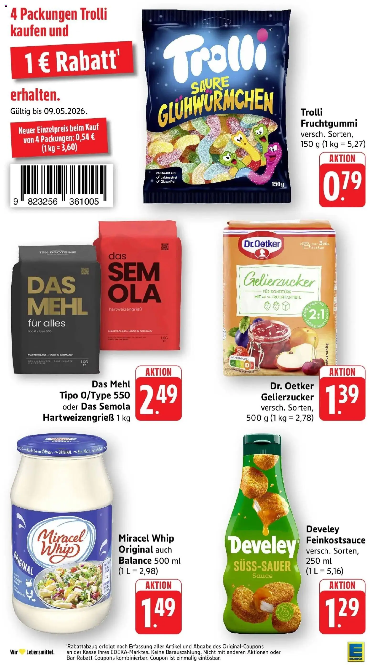Edeka prospekt Weinstadt-Großheppach	 – gültig ab 04.05.2026 | Seite: 40 | Produkte: Gelierzucker, Mehl, Dressing, Miracel whip